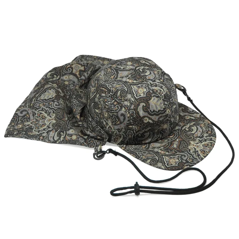 LAST ONE SM SIZE ONLY - Main Line Awning Cap (Packable) // Printed Broad Cloth - Black Paisley sold by Found Feather