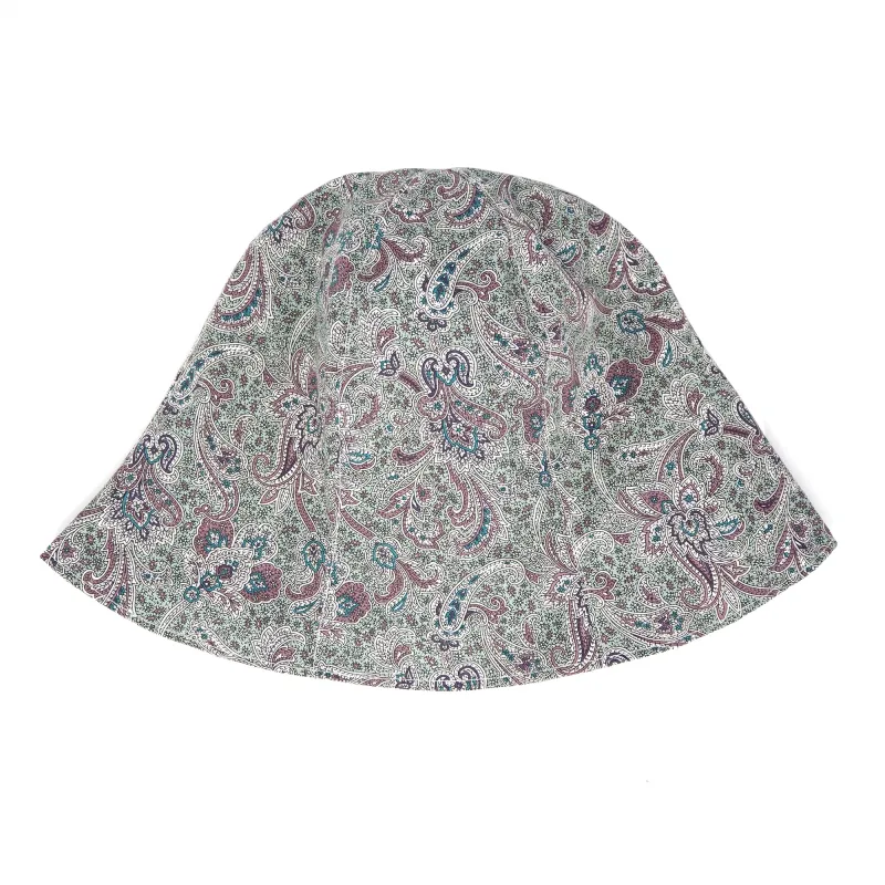 Main Line Tulip Hat // Printed Broad Cloth - Lime Paisley sold by Found Feather