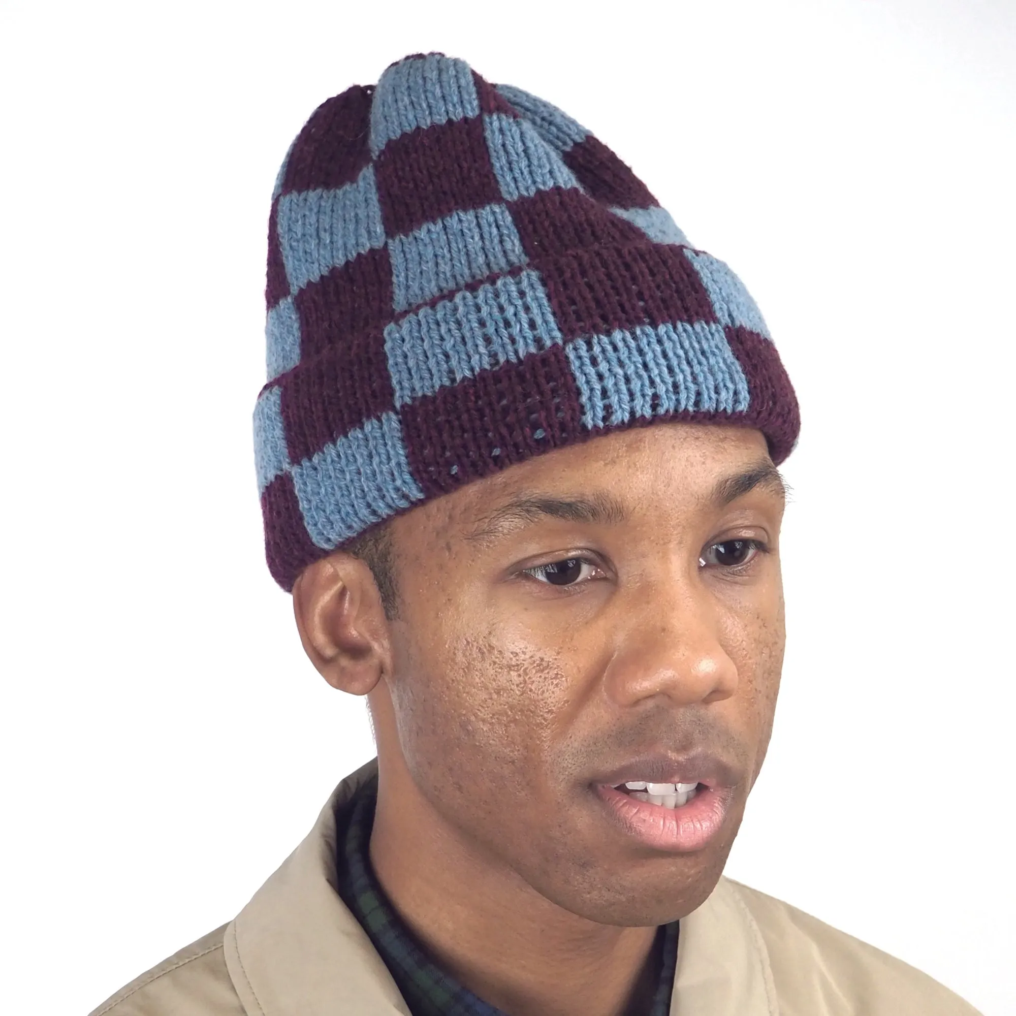 LAST ONE Knit Line Checker Beanie // Italian Donegal Wool (OS) sold by Found Feather product image thumbnail 3