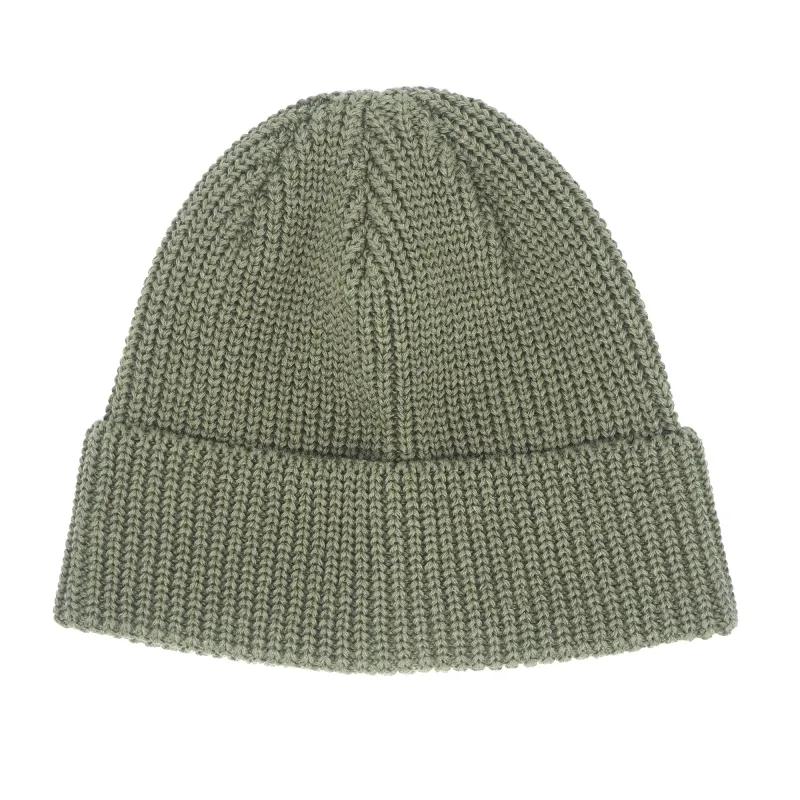 Knit Line Beanie // Cotton, Linen, Ramie - Olive Green made by Found Feather