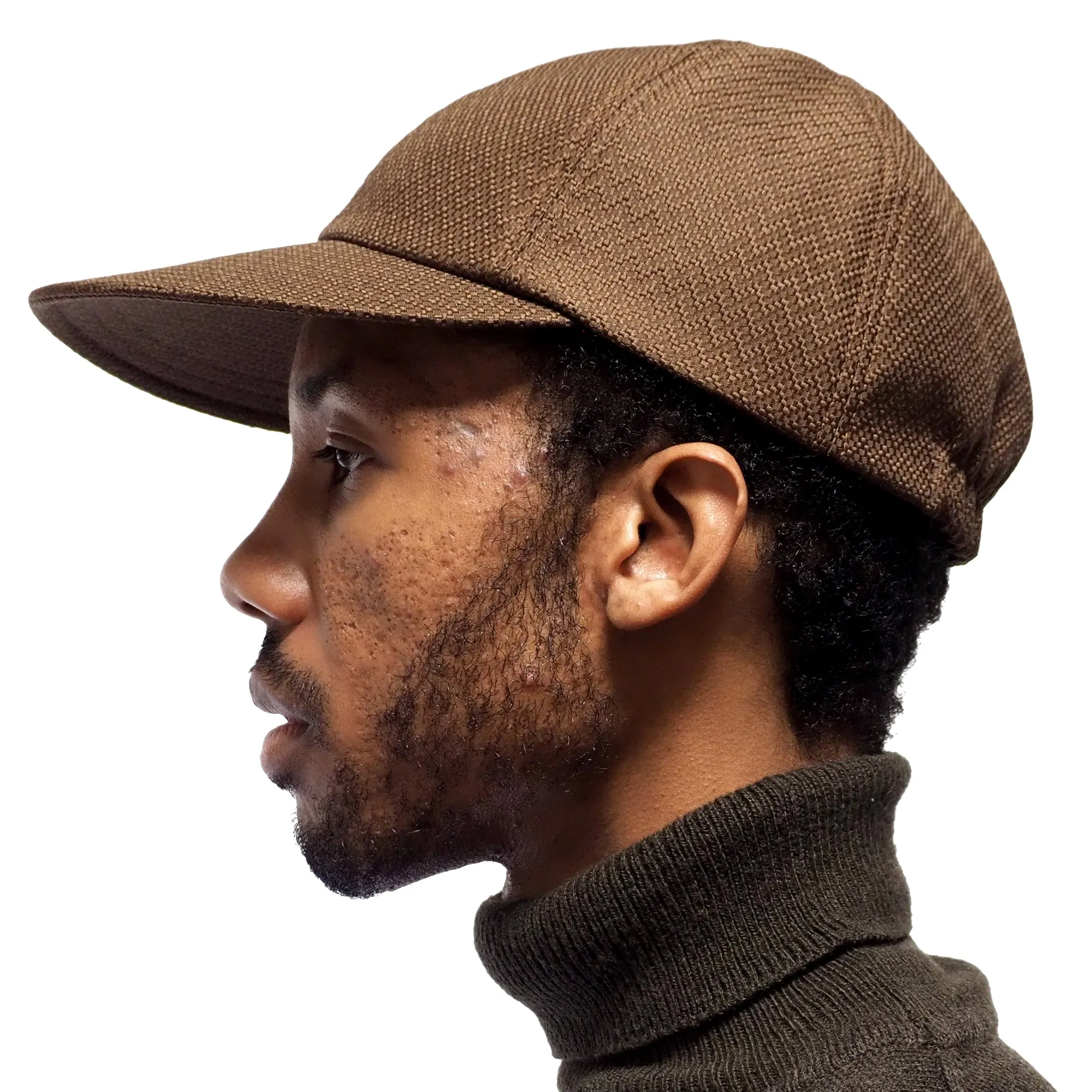 LAST ONE - Classic 6 Panel Cap // Sazanami (Hakama Fabric) - Brown ML sold by Found Feather product image thumbnail 4