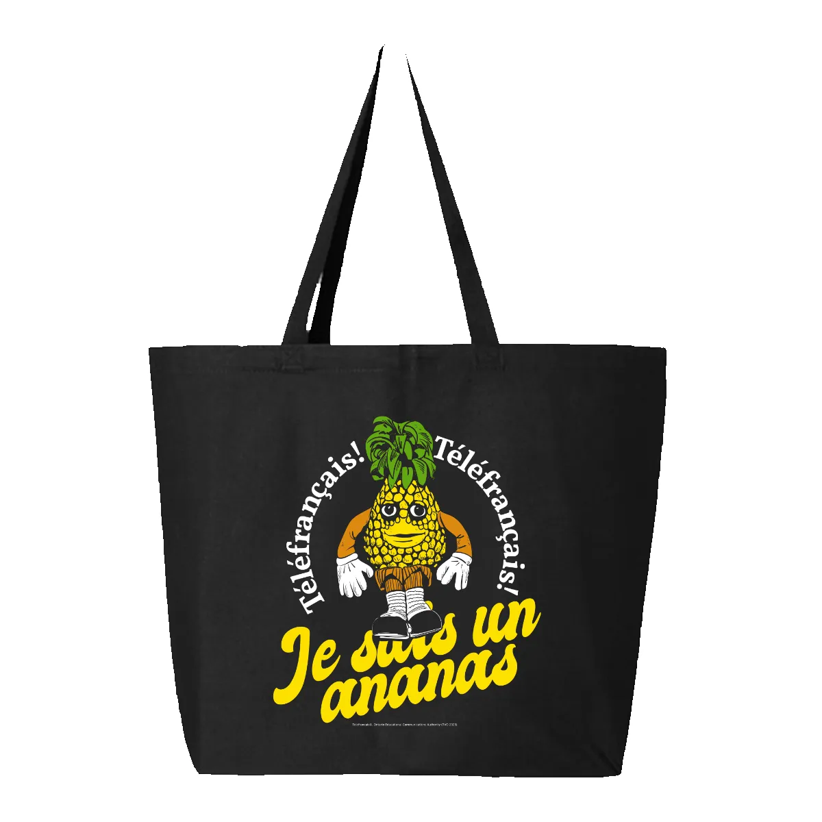 TVO Telefrancais Ananas Tote Bag - Black sold by RetroKid