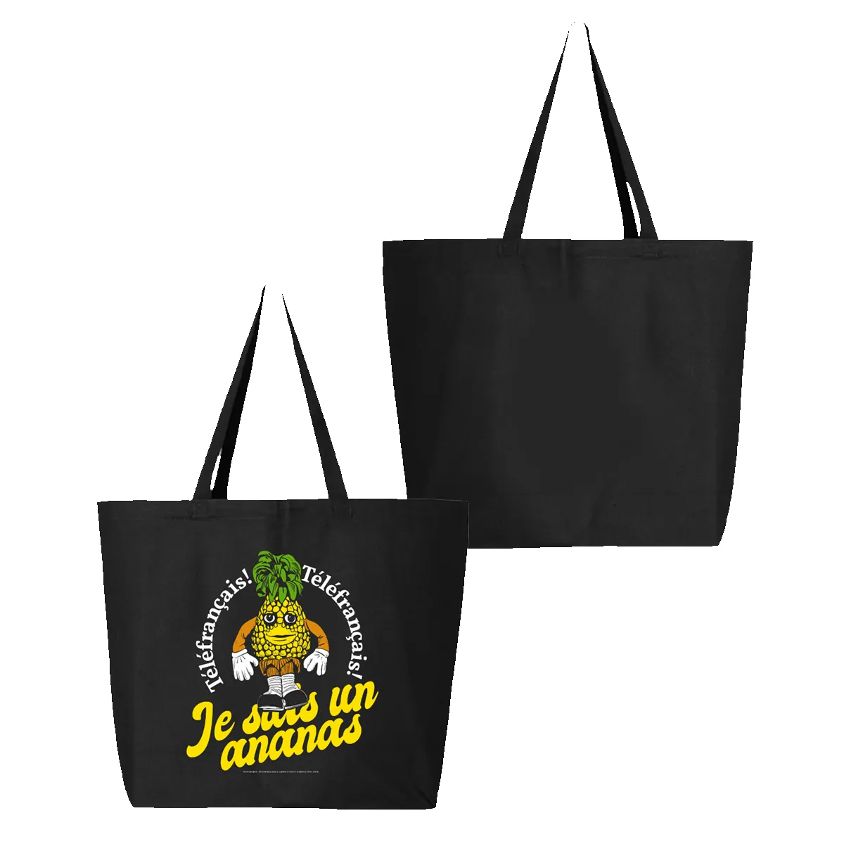 TVO Telefrancais Ananas Tote Bag - Black sold by RetroKid product image thumbnail 2