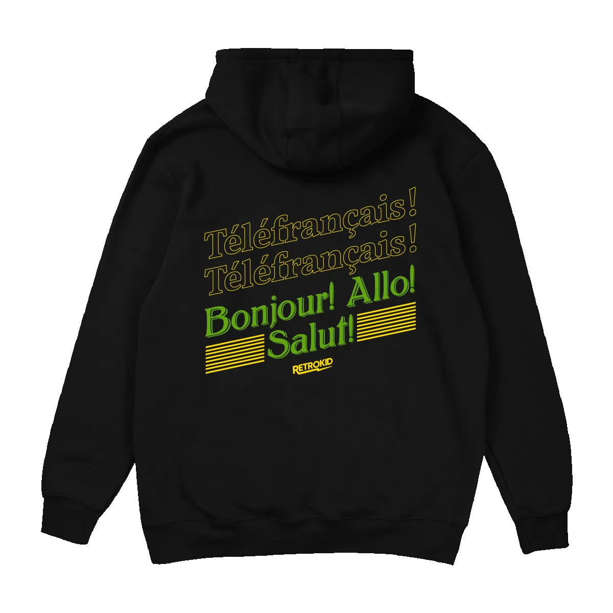 TVO Telefrancais Bonjour Hoodie - Black sold by RetroKid product image thumbnail 3