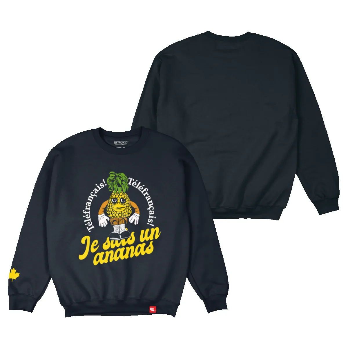 TVO Telefrancais Je Suis Ananas Crew - Black sold by RetroKid product image thumbnail 2