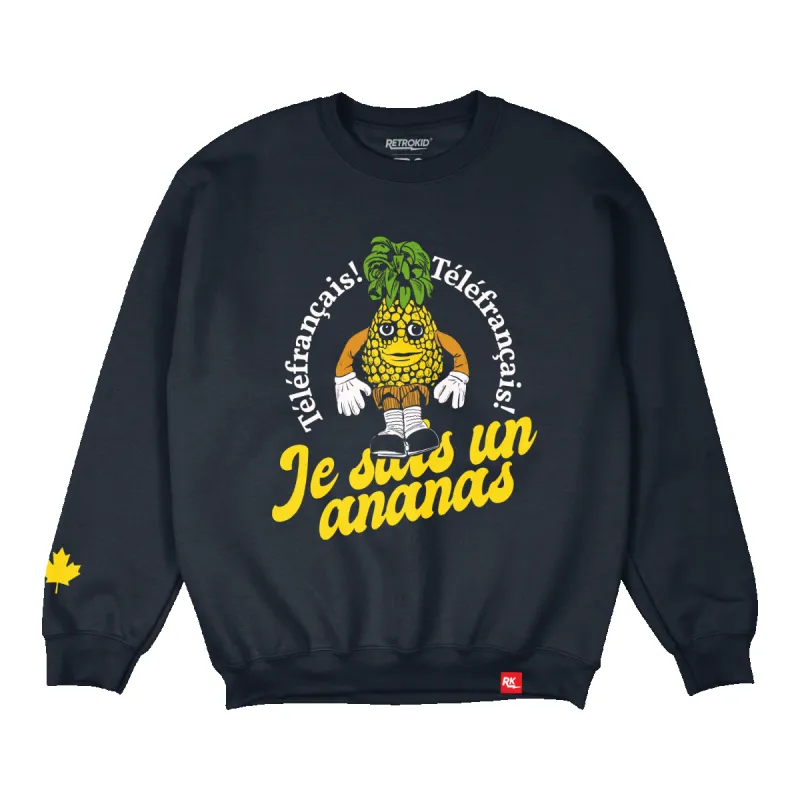 TVO Telefrancais Je Suis Ananas Crew - Black sold by RetroKid