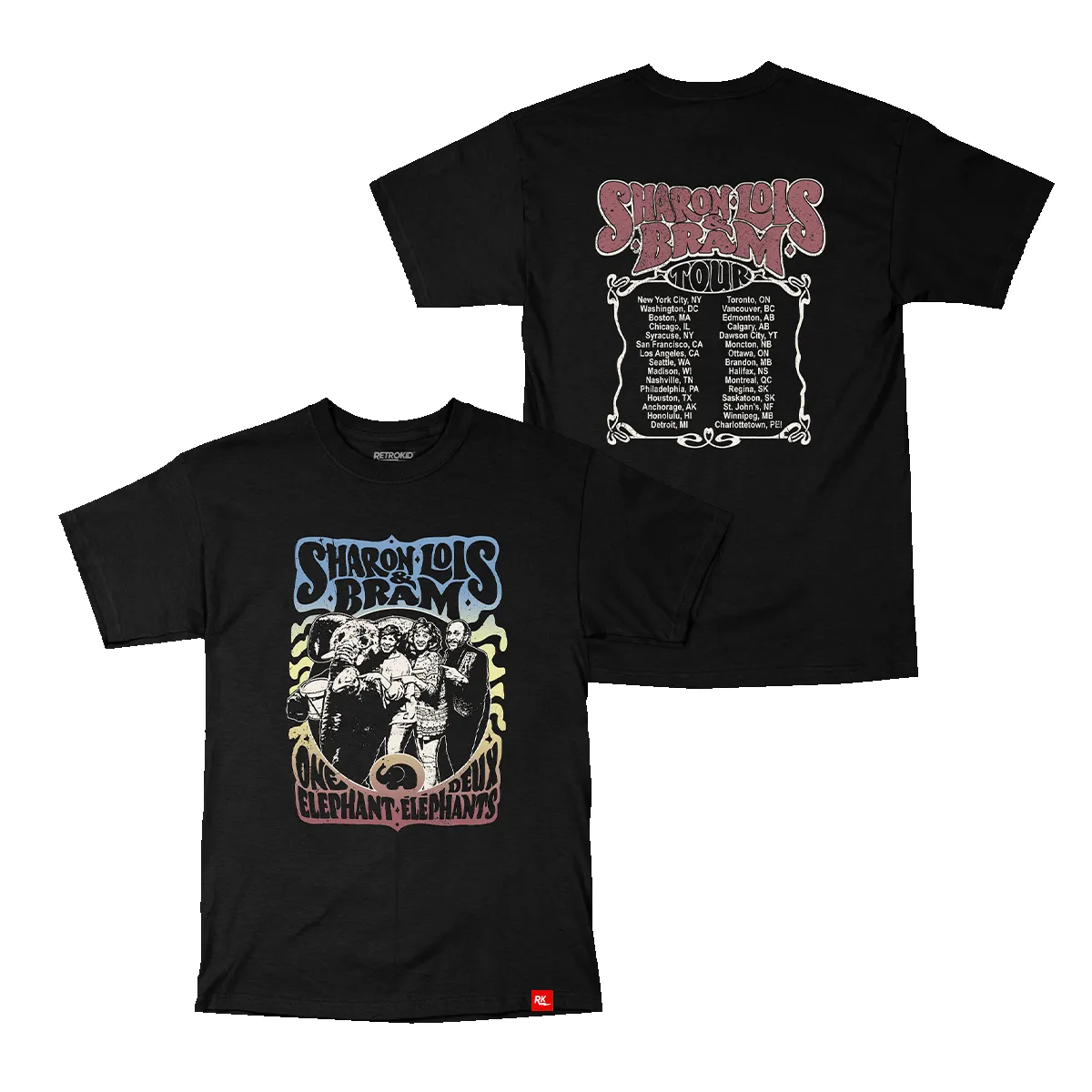 Sharon, Lois & Bram Tour T-Shirt - Black sold by RetroKid