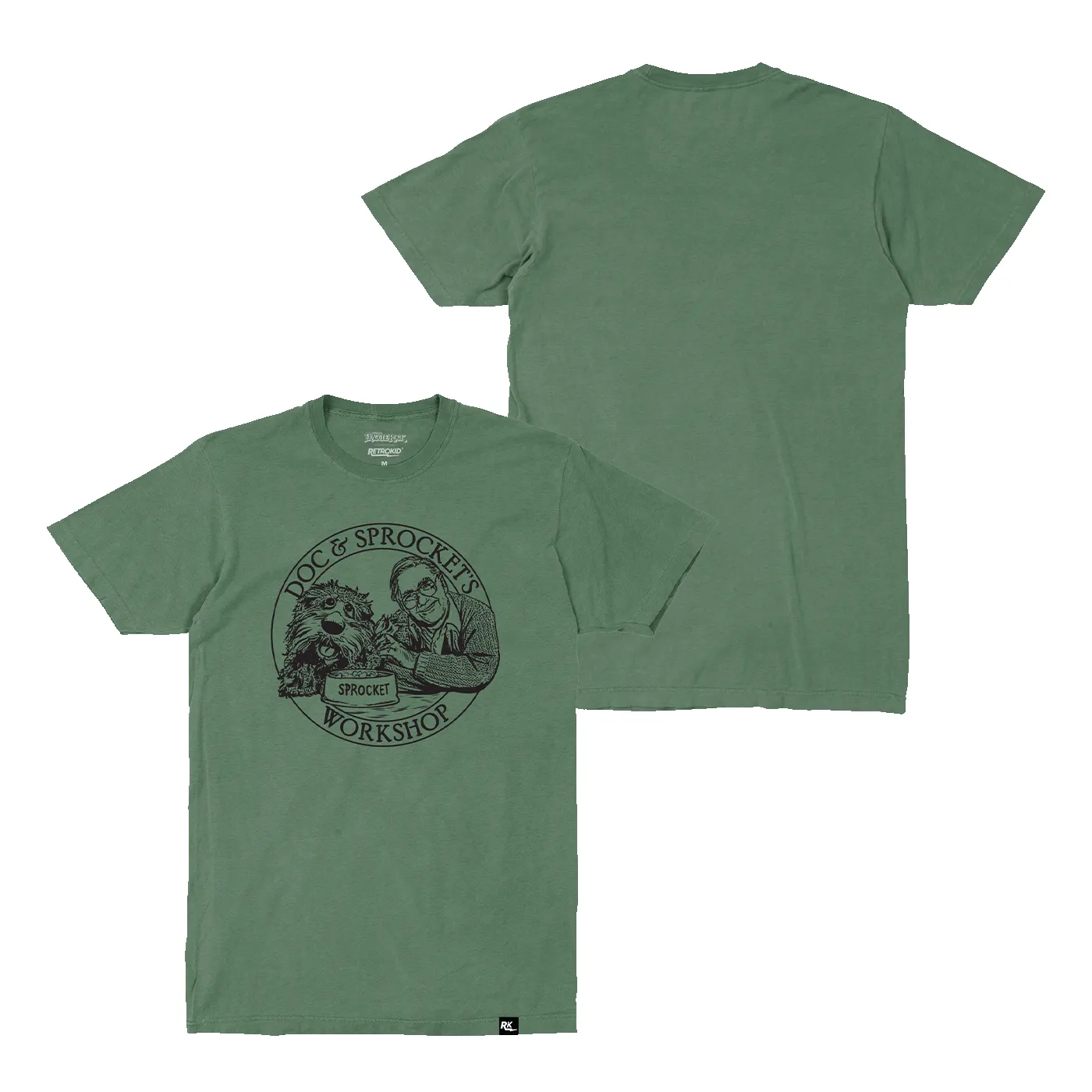 Fraggle Rock Doc & Sprocket T-Shirt - Vintage Green sold by RetroKid product image thumbnail 3
