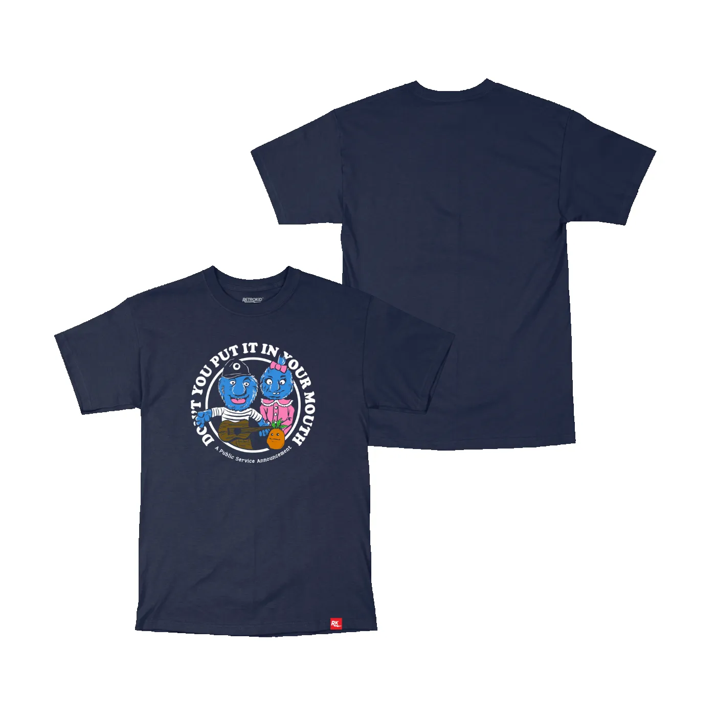Retrontario Don't Put It In Your Mouth T-Shirt - Navy sold by RetroKid product image thumbnail 2