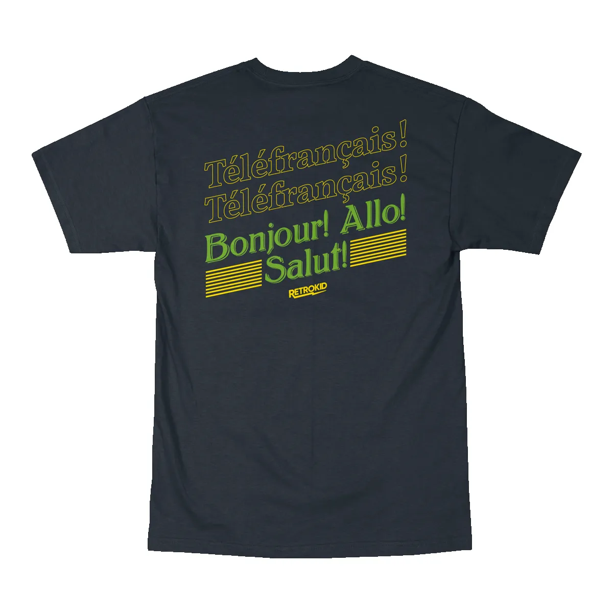 TVO Telefrancais Bonjour T-Shirt - Black sold by RetroKid product image thumbnail 3