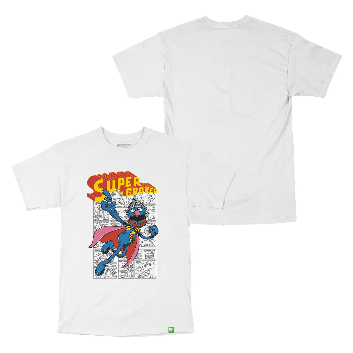Sesame Street Super Grover T-Shirt - White sold by RetroKid product image thumbnail 4