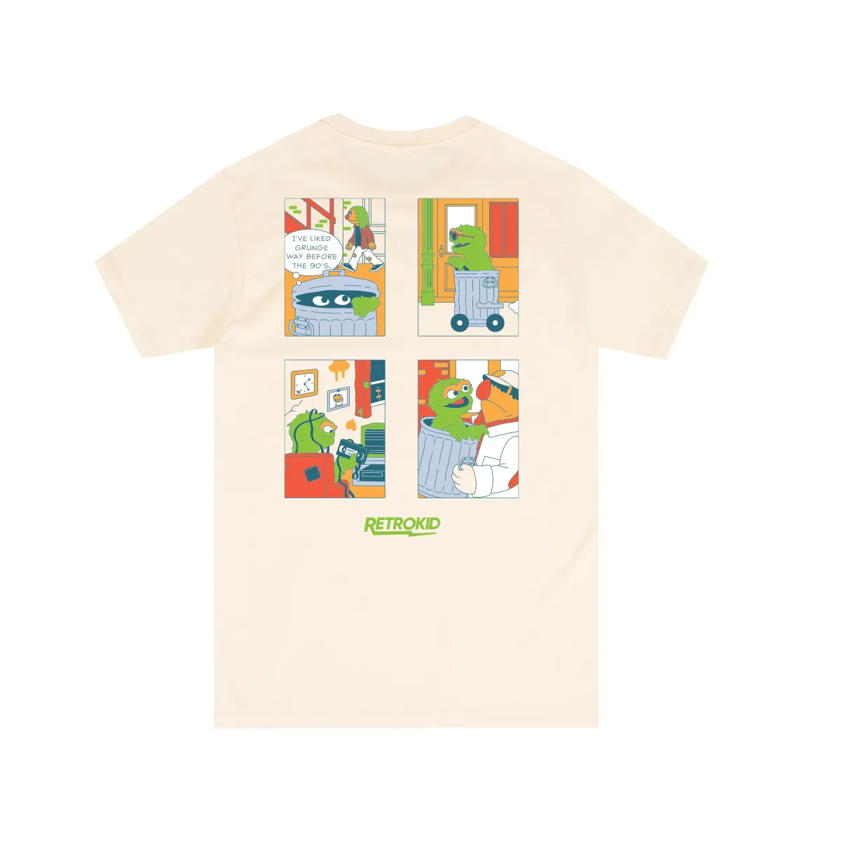 Sesame Street Oscar Life T-Shirt - Ivory sold by RetroKid product image thumbnail 4