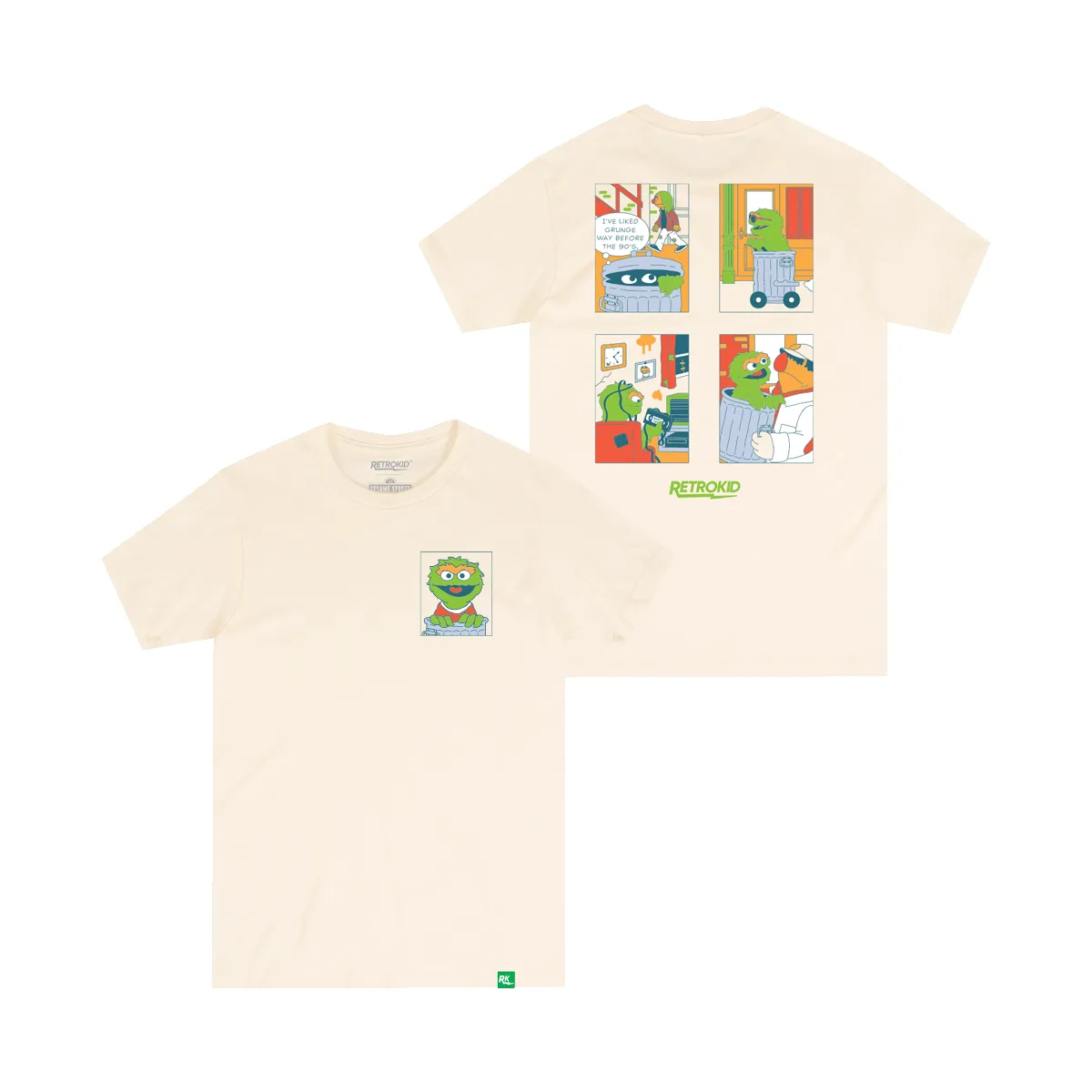 Sesame Street Oscar Life T-Shirt - Ivory sold by RetroKid