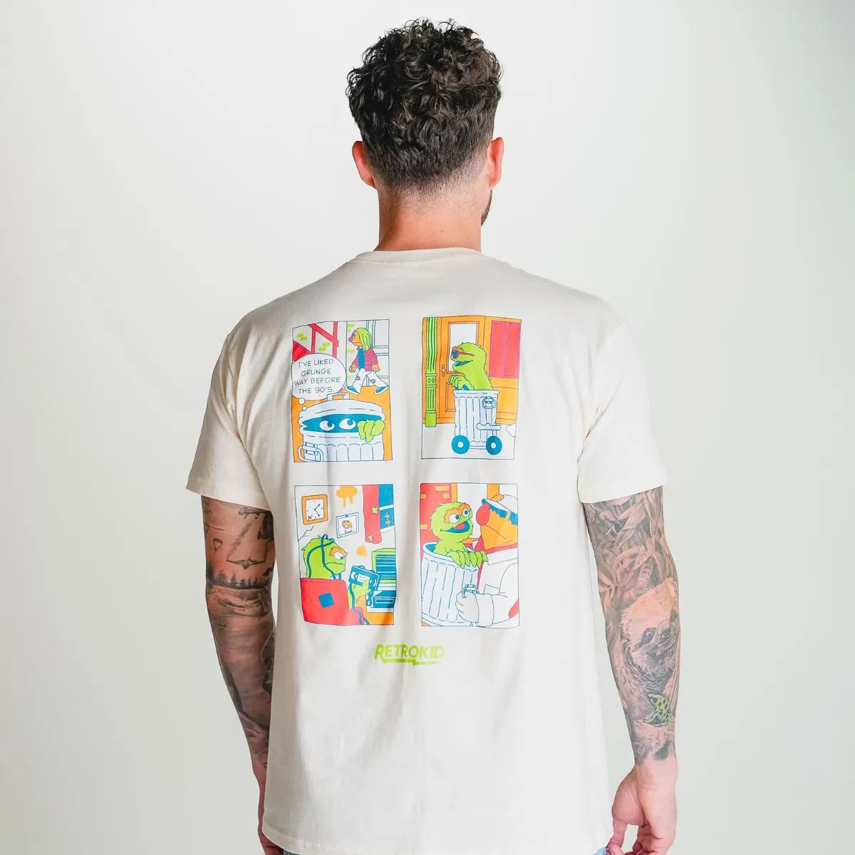 Sesame Street Oscar Life T-Shirt - Ivory sold by RetroKid product image thumbnail 2