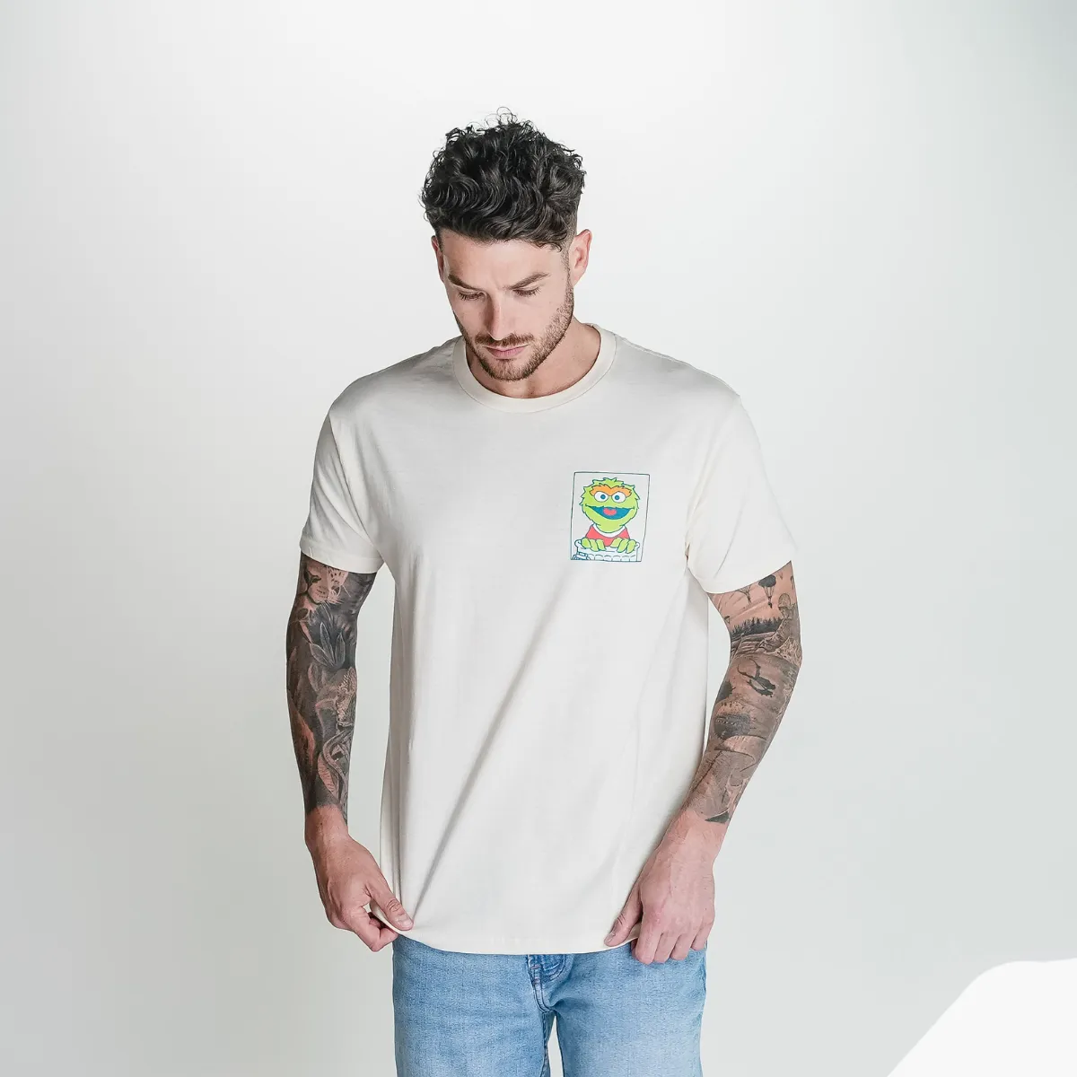 Sesame Street Oscar Life T-Shirt - Ivory sold by RetroKid product image thumbnail 3