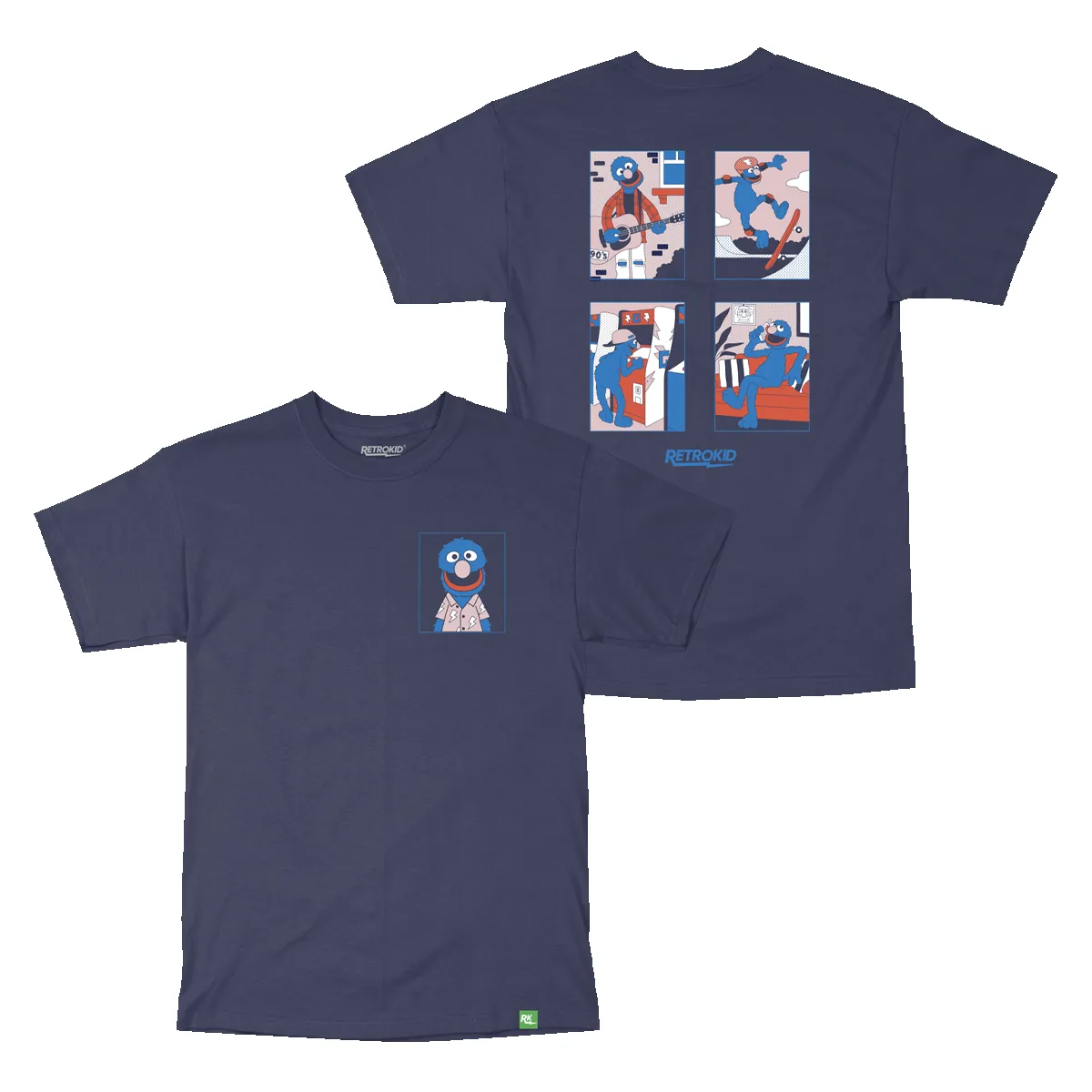 Sesame Street Grover Life T-Shirt - Navy sold by RetroKid