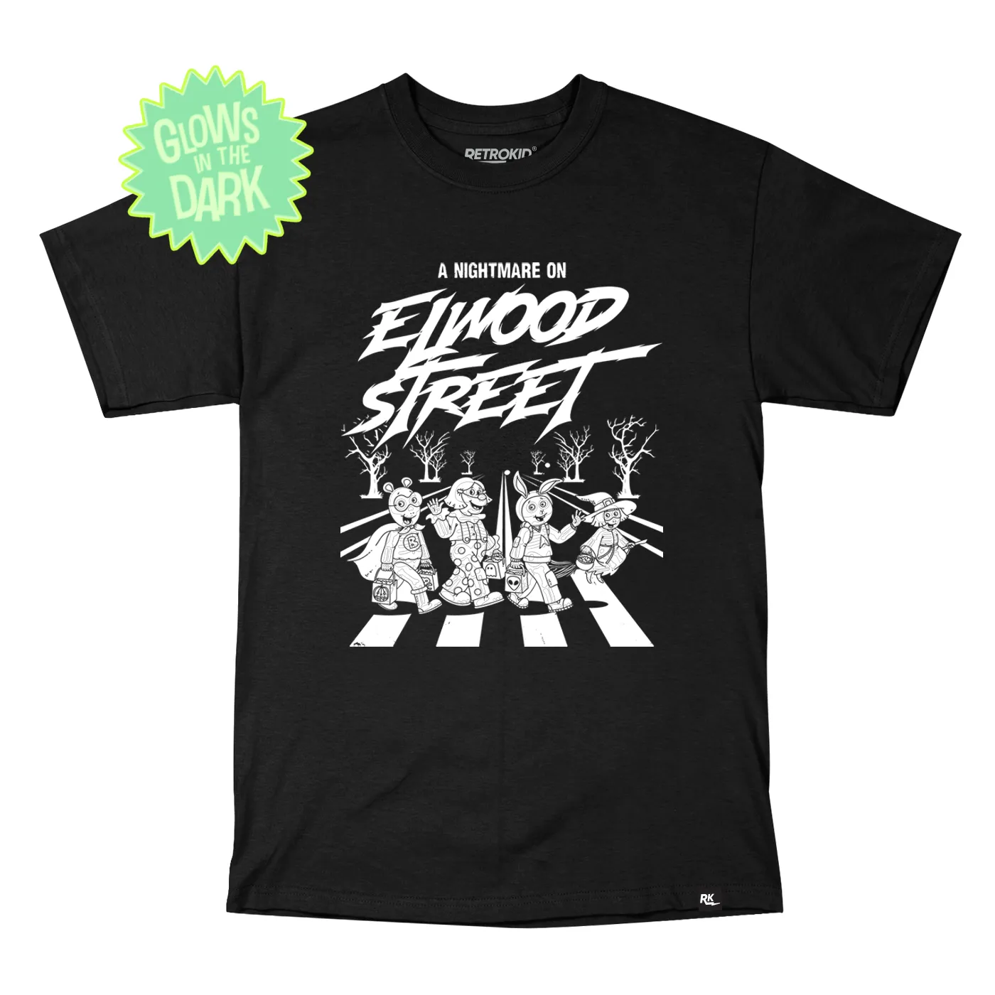 Arthur Elwood Street Glow In The Dark T-Shirt - Black sold by RetroKid