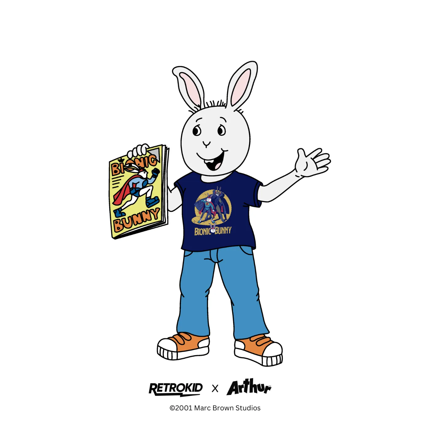Arthur Bionic Bunny T-Shirt - Navy sold by RetroKid product image thumbnail 4