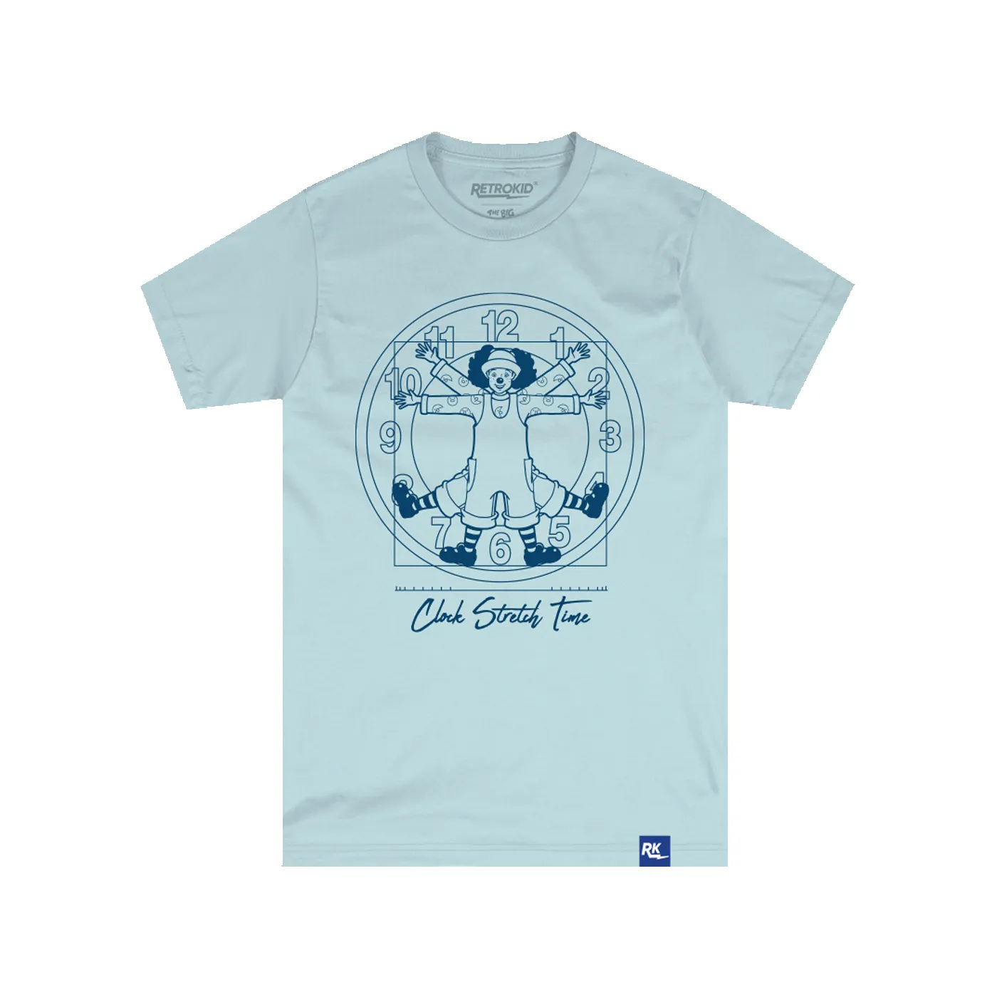 Big Comfy Couch Clock Stretch T-Shirt - Light Blue sold by RetroKid