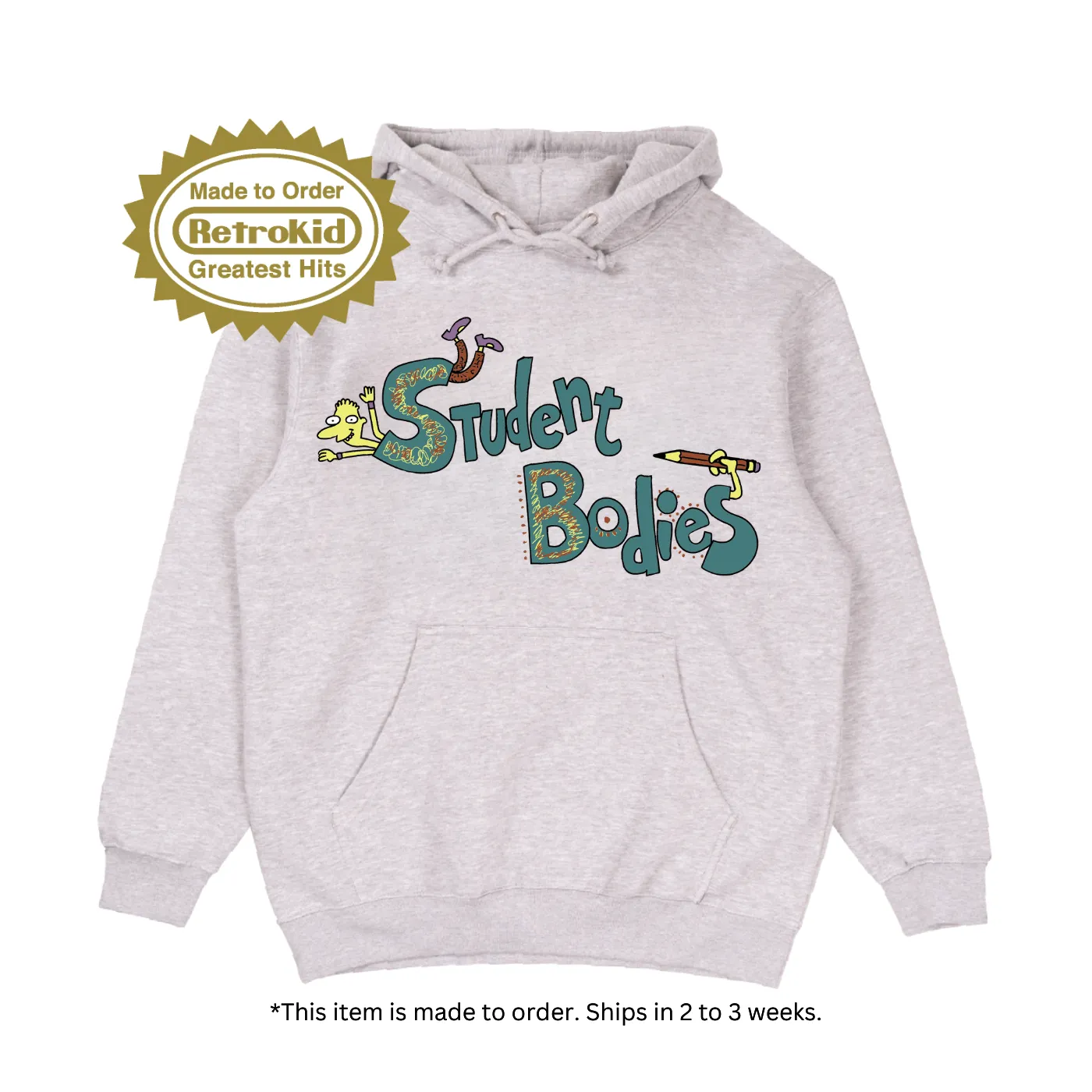 Student Bodies Logo Hoodie - Heather Grey (Made to Order) sold by RetroKid