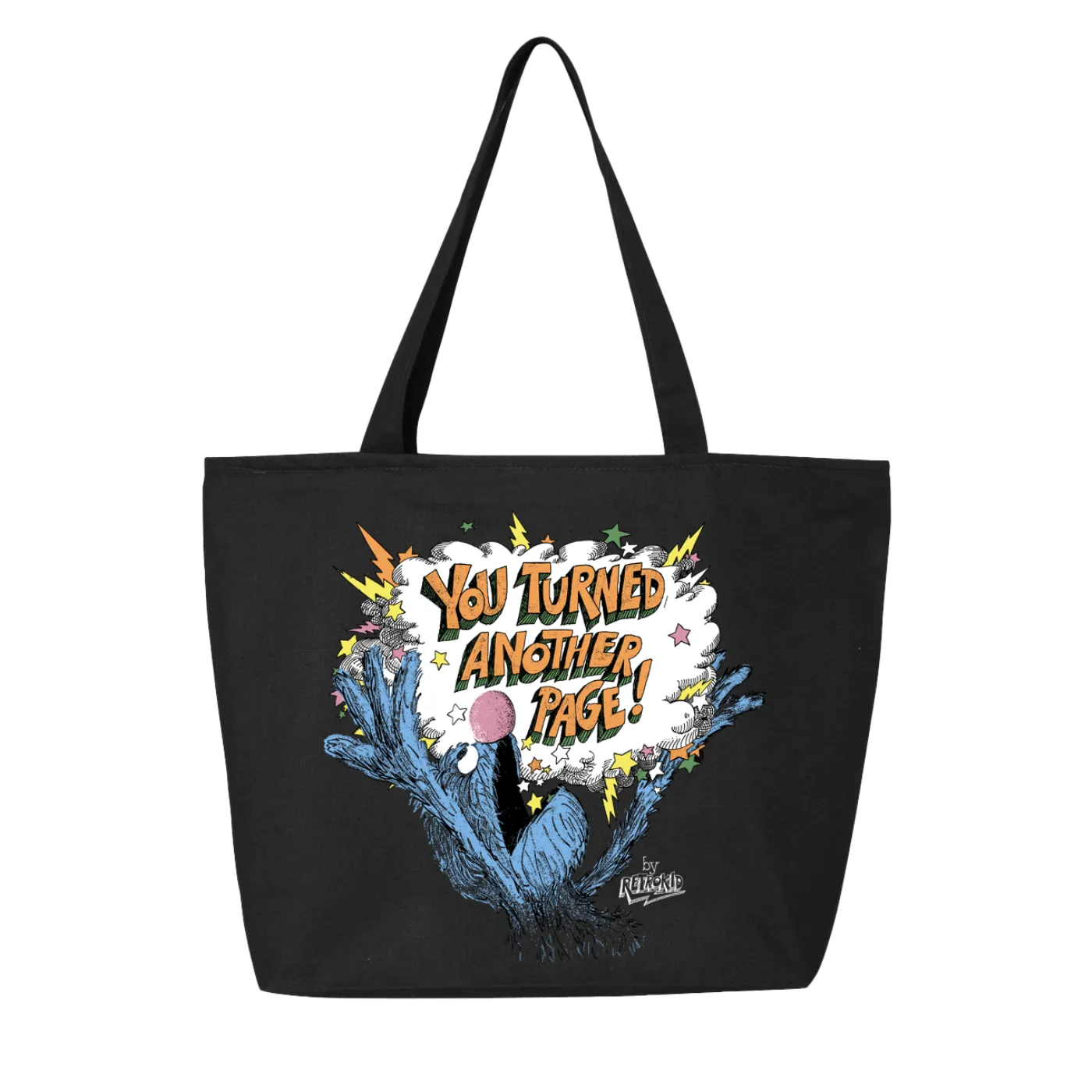 Monster at the End of This Book Tote Bag - Black sold by RetroKid