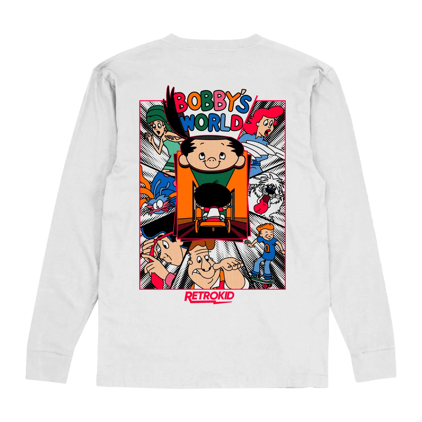 Bobby's World Animated Intro Long Sleeve T-Shirt - White sold by RetroKid product image thumbnail 5