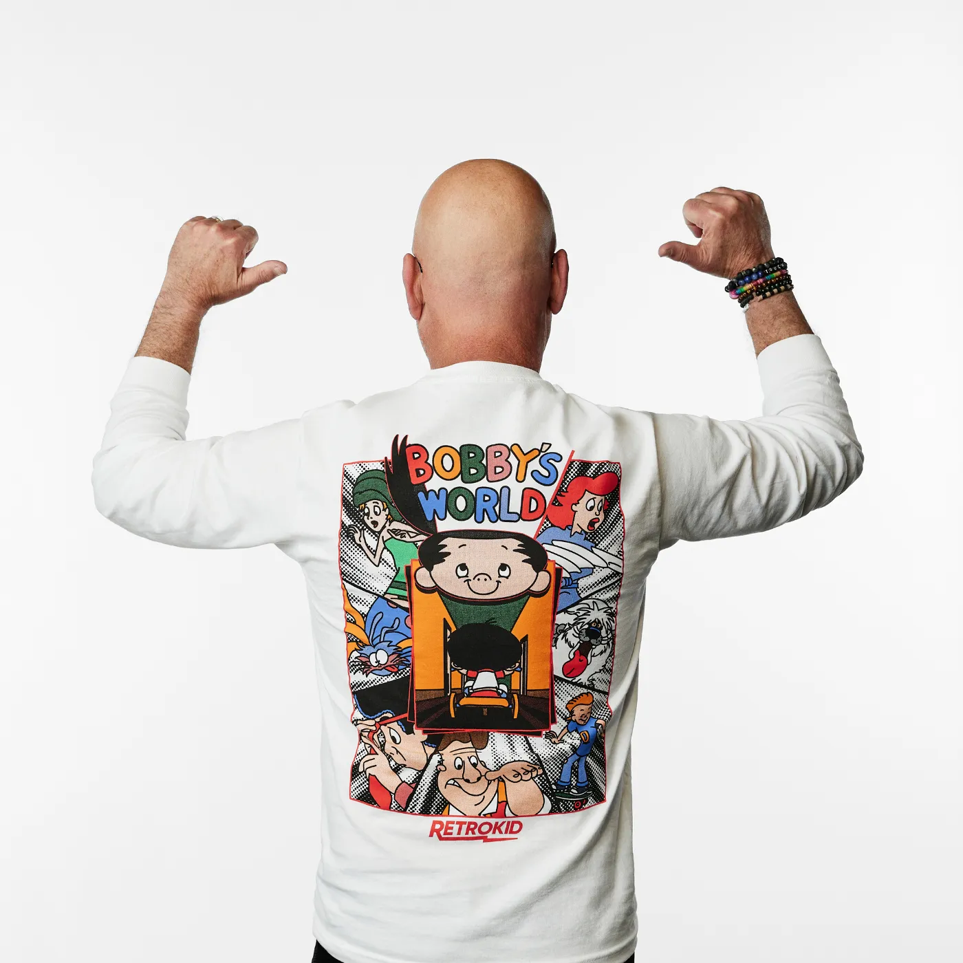 Bobby's World Animated Intro Long Sleeve T-Shirt - White sold by RetroKid product image thumbnail 2