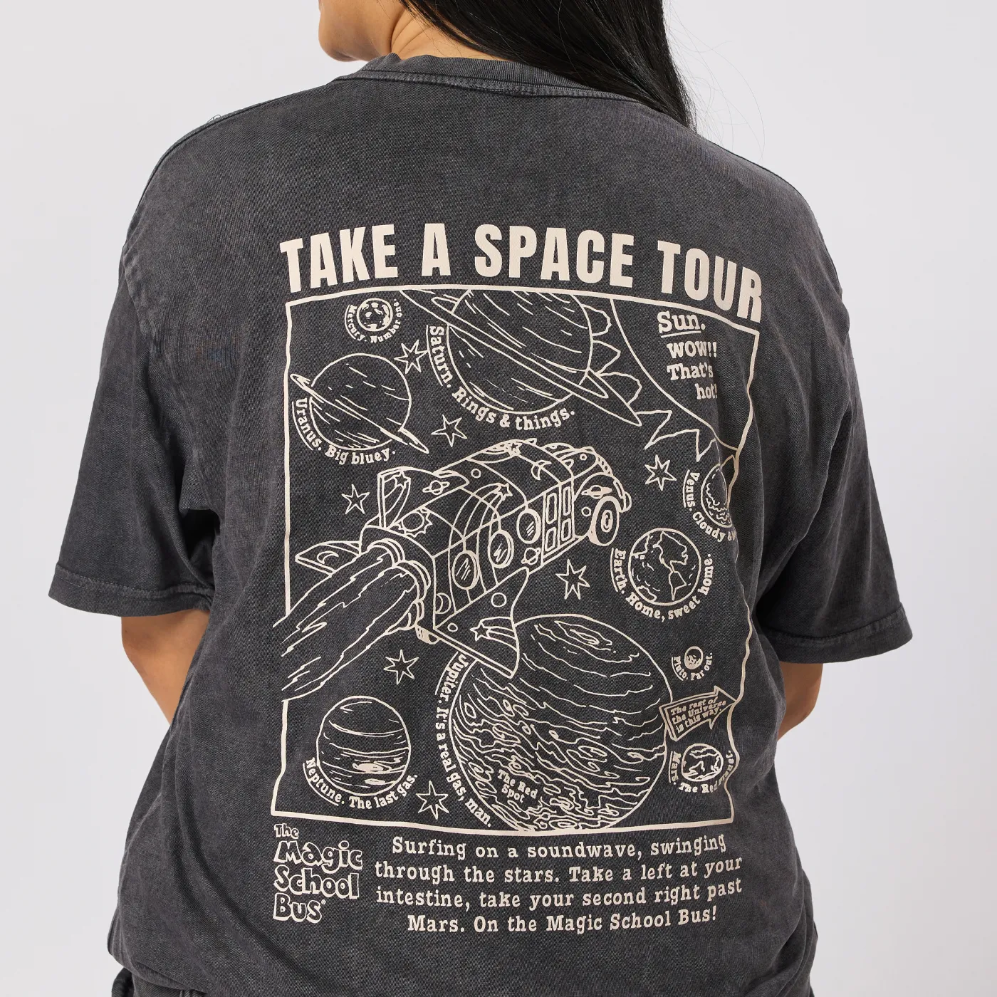 Magic School Bus Chalkboard Vintage T-Shirt - Vintage Black sold by RetroKid product image thumbnail 3