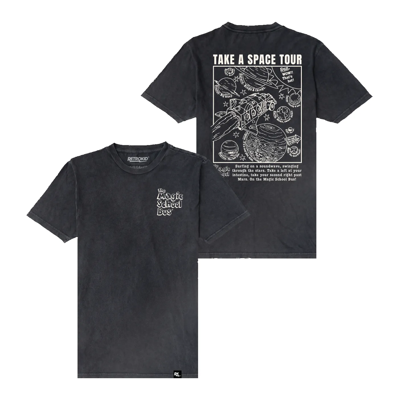 Magic School Bus Chalkboard Vintage T-Shirt - Vintage Black sold by RetroKid