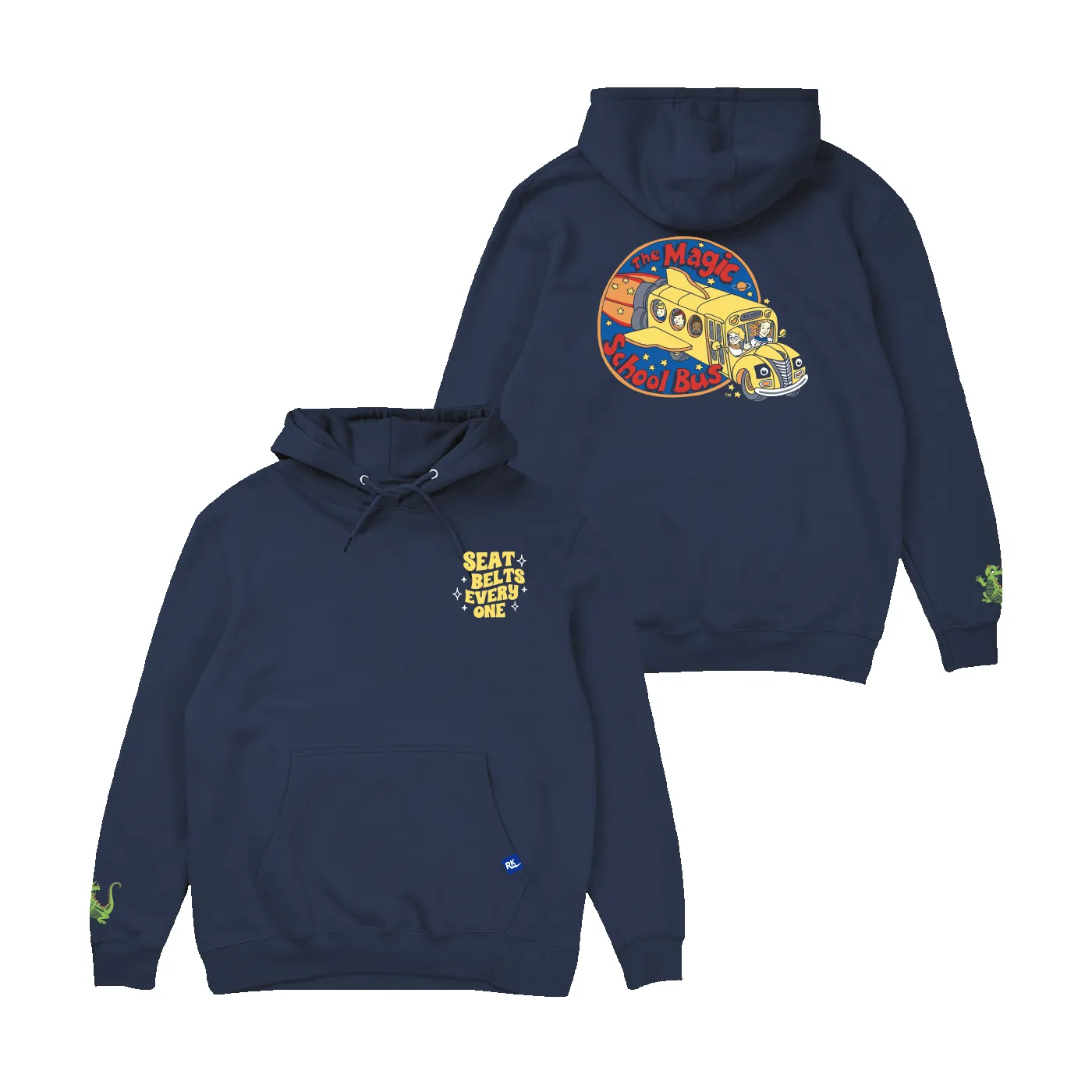 Magic School Bus Seatbelts Everyone Hoodie - Navy sold by RetroKid