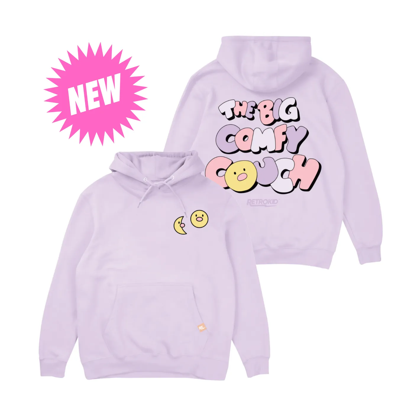 Big Comfy Couch Sun & Moon Hoodie - Lilac sold by RetroKid