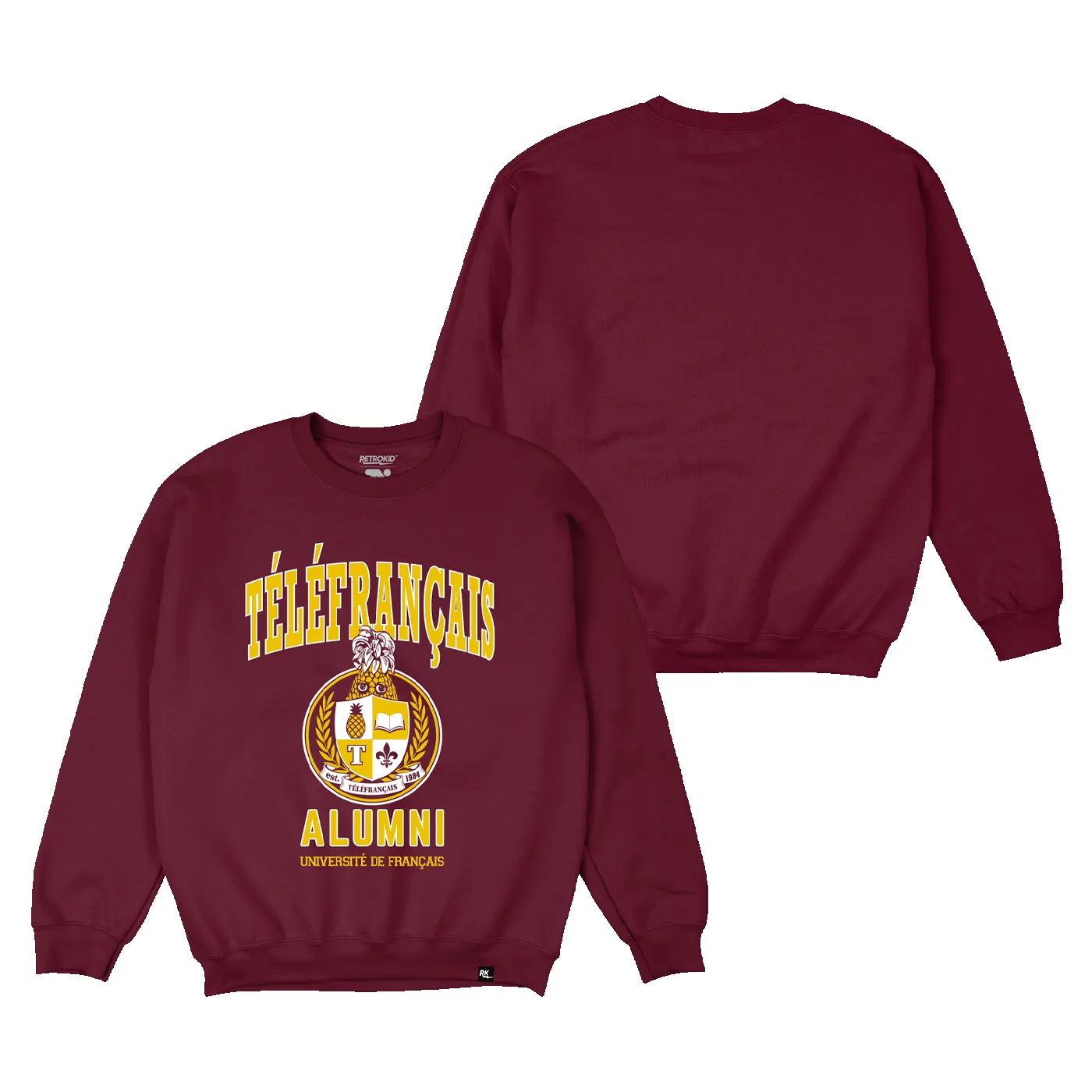 TVO Téléfrançais Alumni Crew - Maroon sold by RetroKid product image thumbnail 2