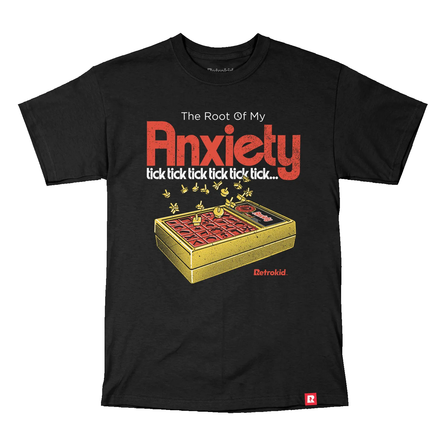 Retrokid Originals Anxiety T-Shirt - Black sold by RetroKid