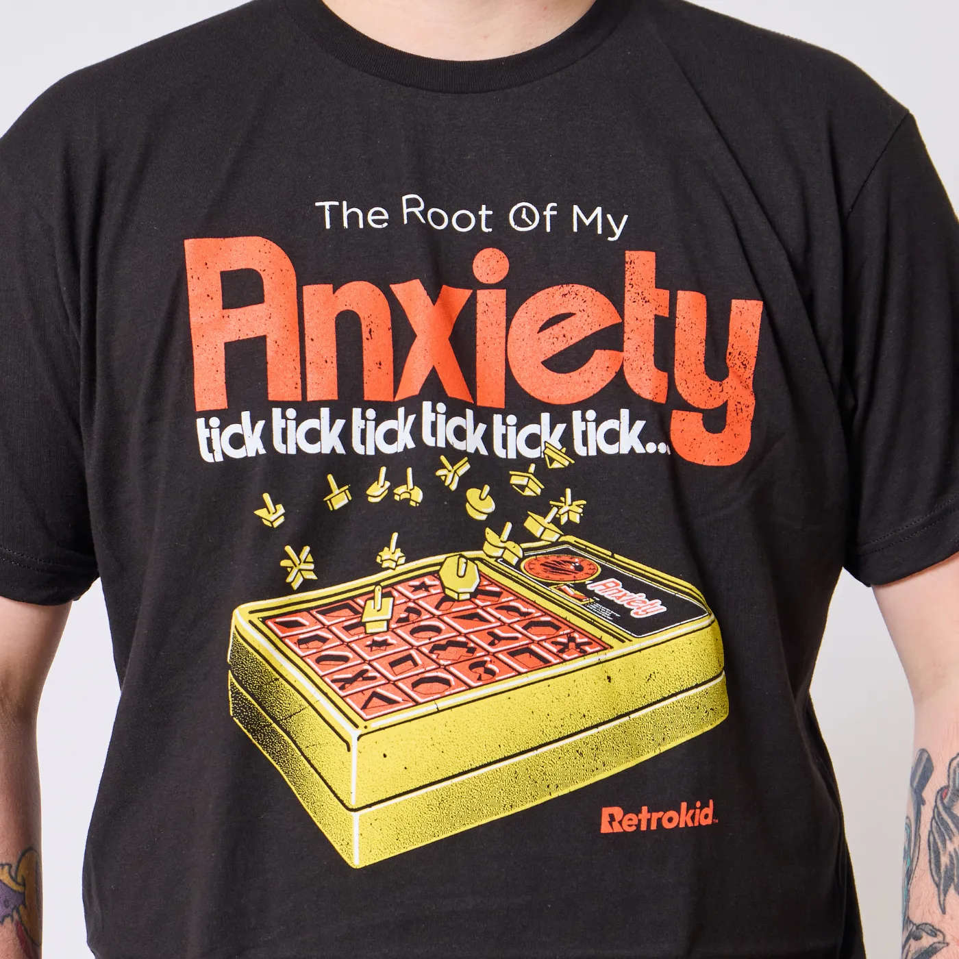 Retrokid Originals Anxiety T-Shirt - Black sold by RetroKid product image thumbnail 4