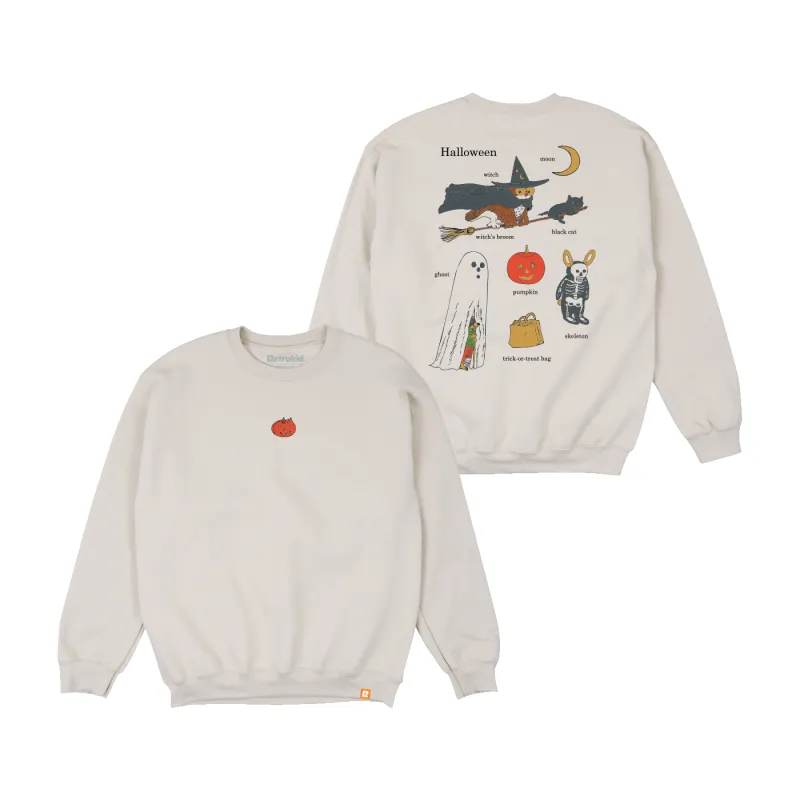 Richard Scarry Halloween Crewneck - Sand sold by RetroKid