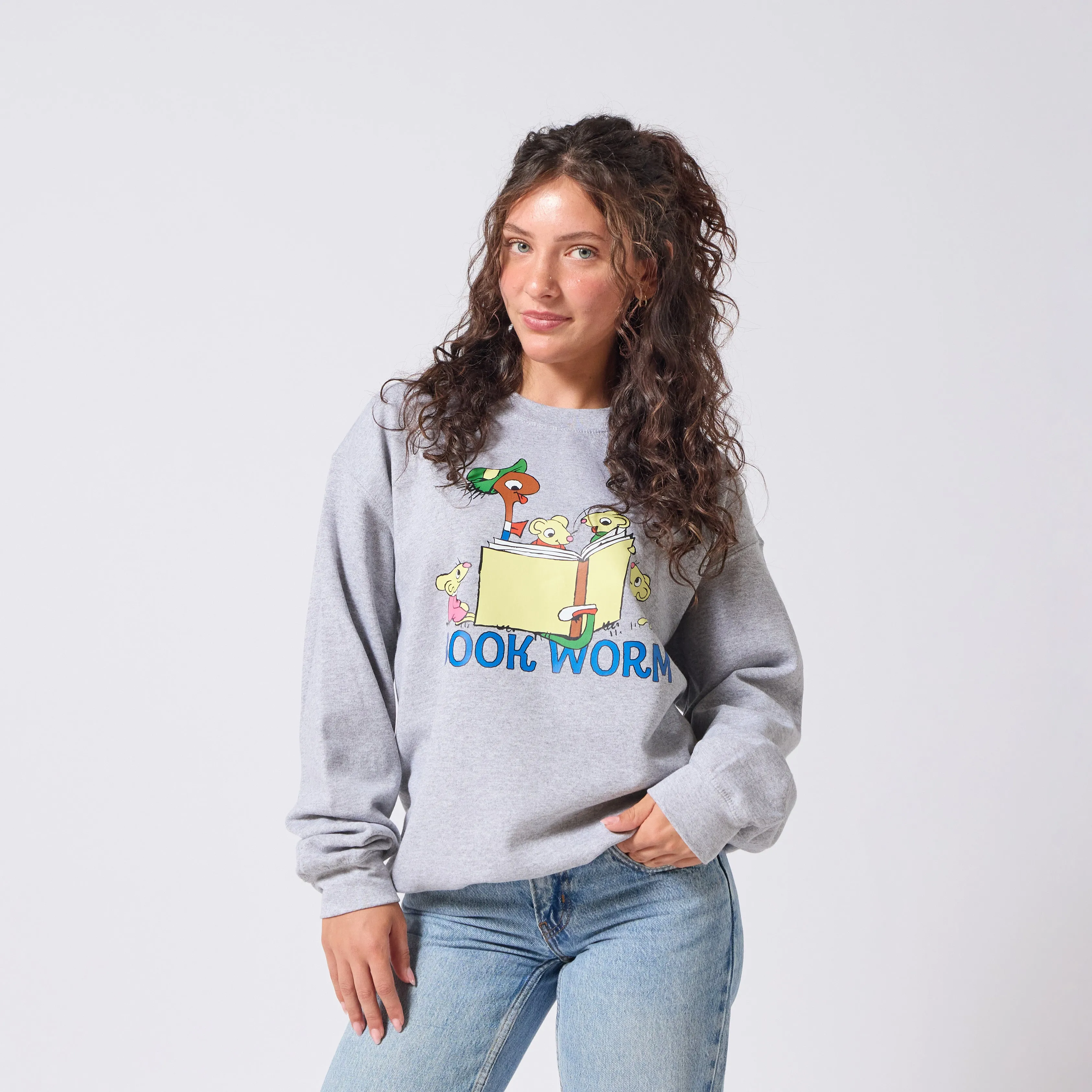 Richard Scarry Bookworm Crewneck - Grey sold by RetroKid product image thumbnail 3