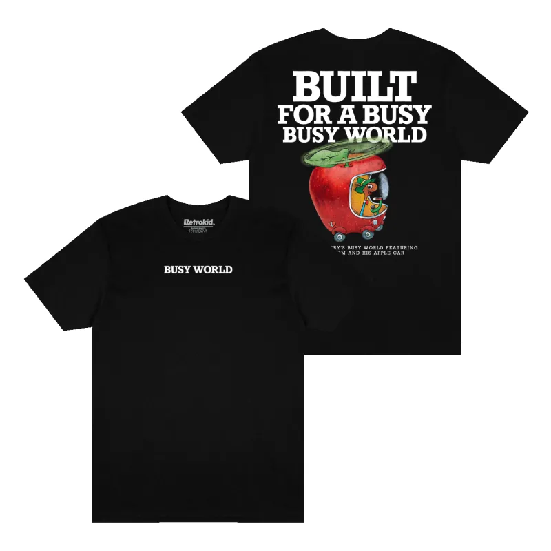 Richard Scarry Busy World T-shirt - Black sold by RetroKid