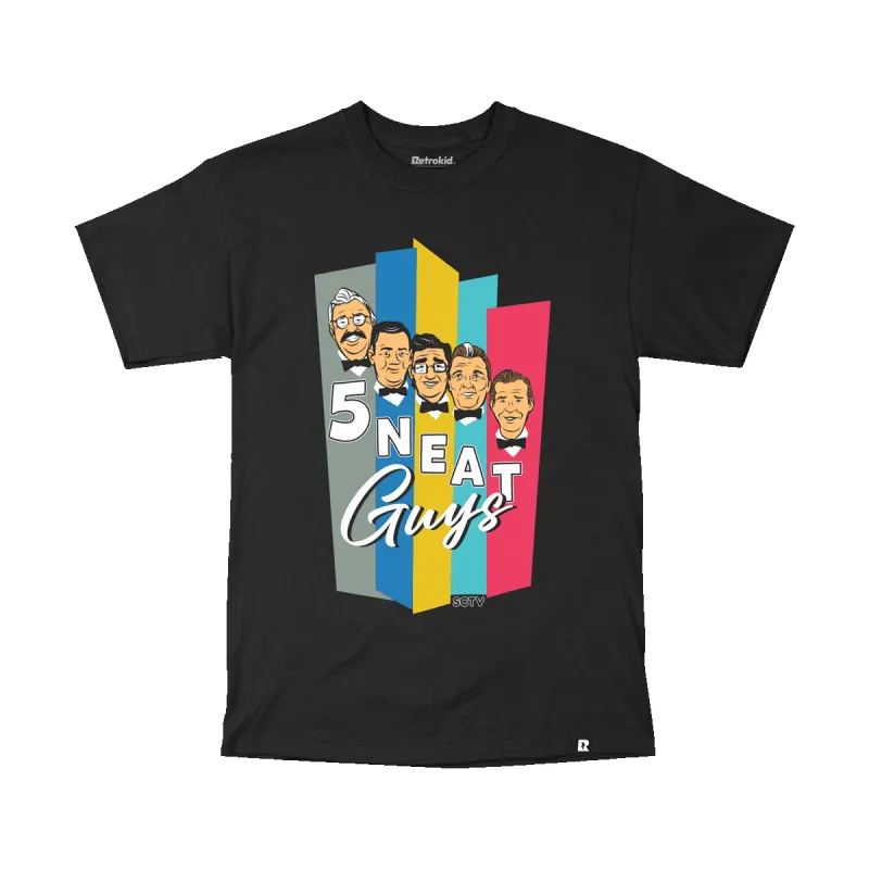 SCTV 5 Neat Guys T-Shirt - Black sold by RetroKid