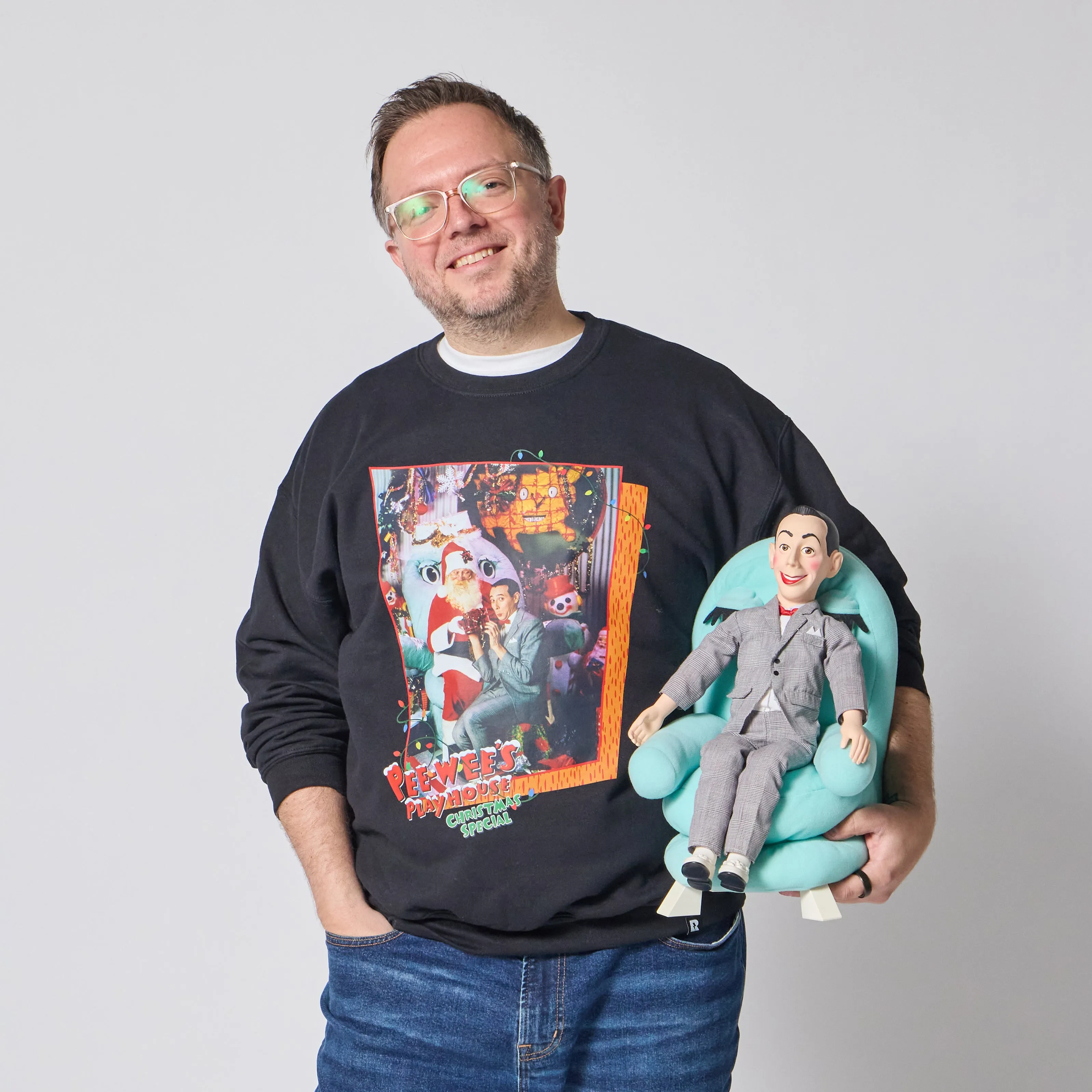 Pee-wee's Playhouse Christmas Special Crewneck - Black sold by RetroKid product image thumbnail 5