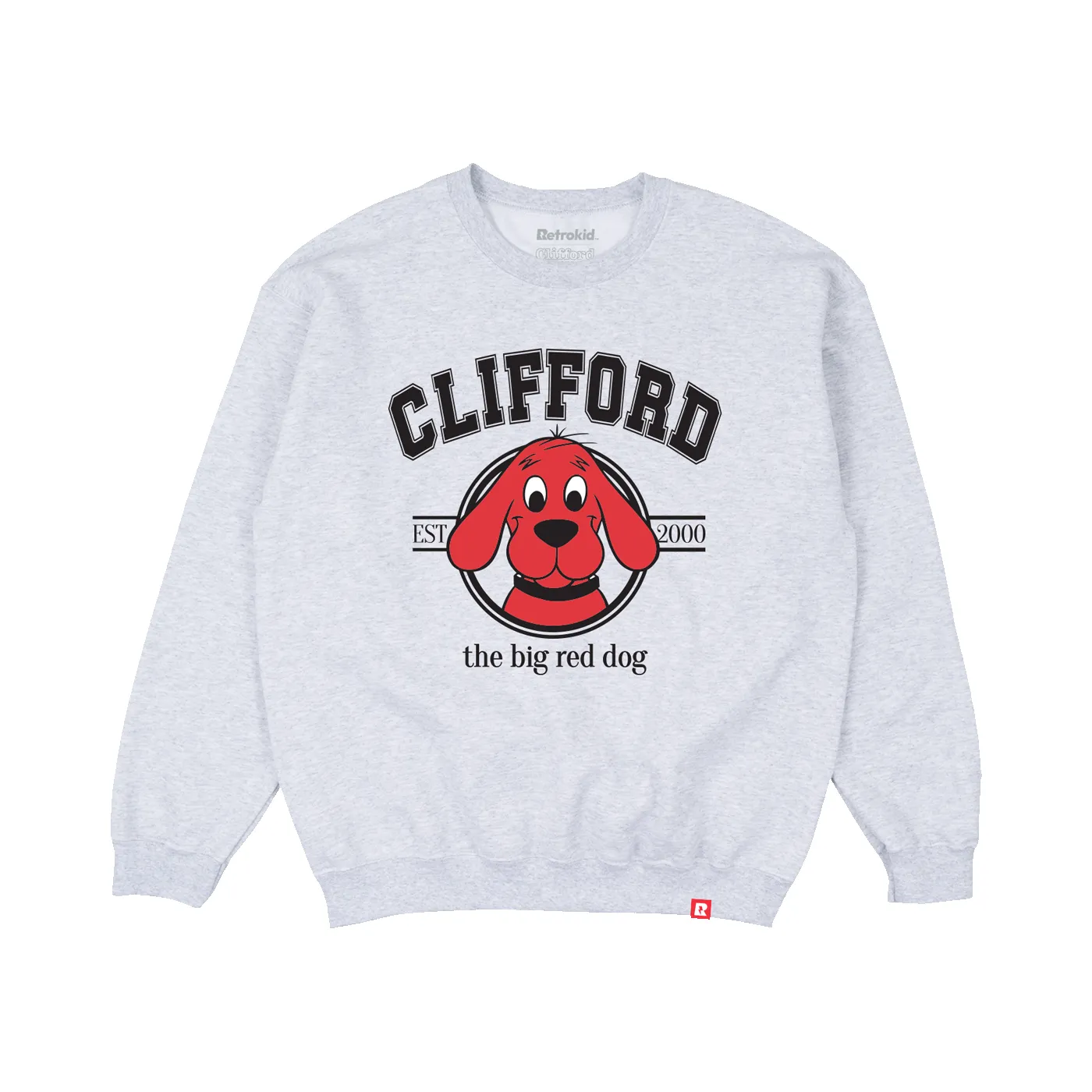 Clifford The Big Red Dog Classic Crewneck - Grey sold by RetroKid