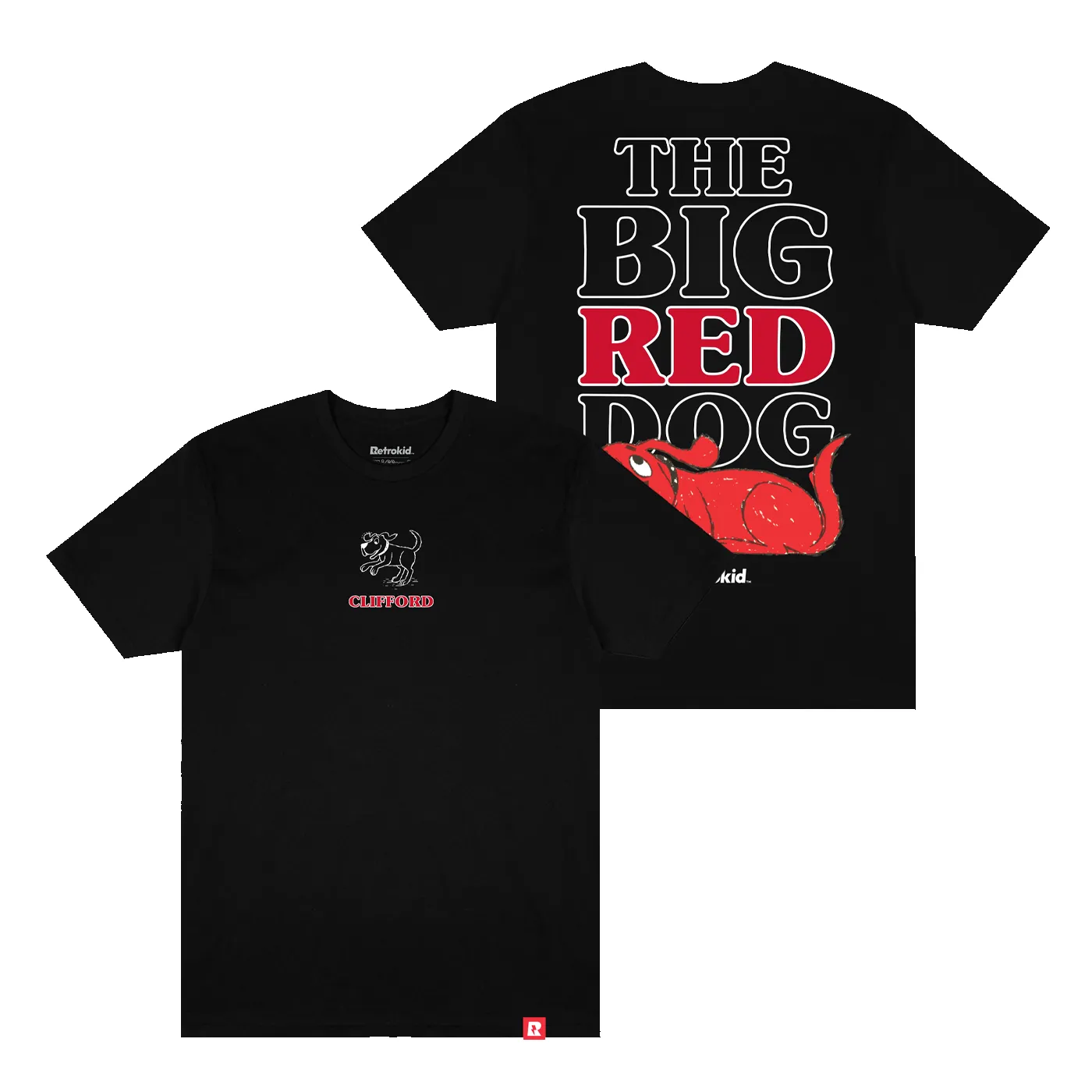 Clifford The Big Red Dog T-Shirt - Black sold by RetroKid