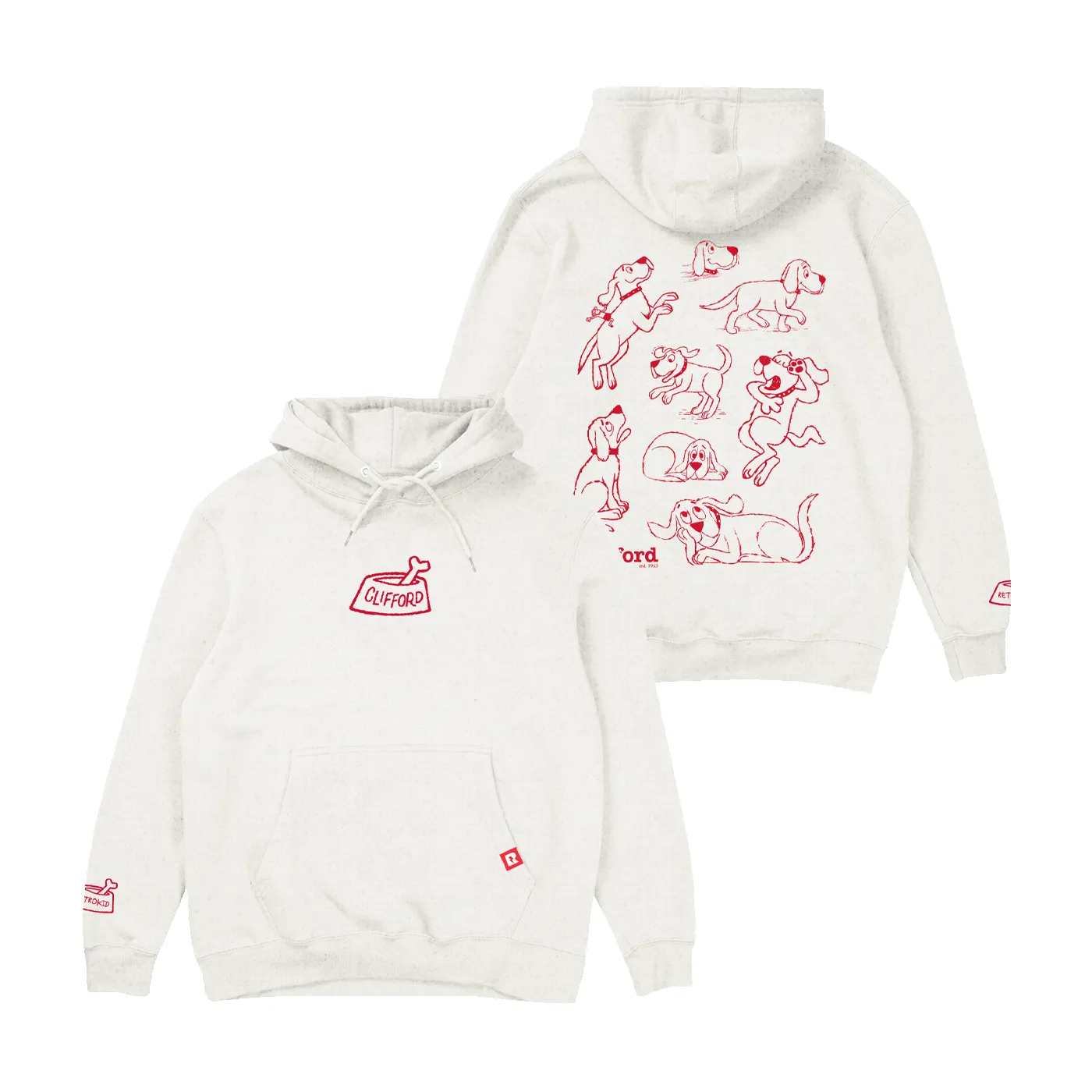 Clifford The Big Red Dog Hoodie - Oatmeal Heather sold by RetroKid