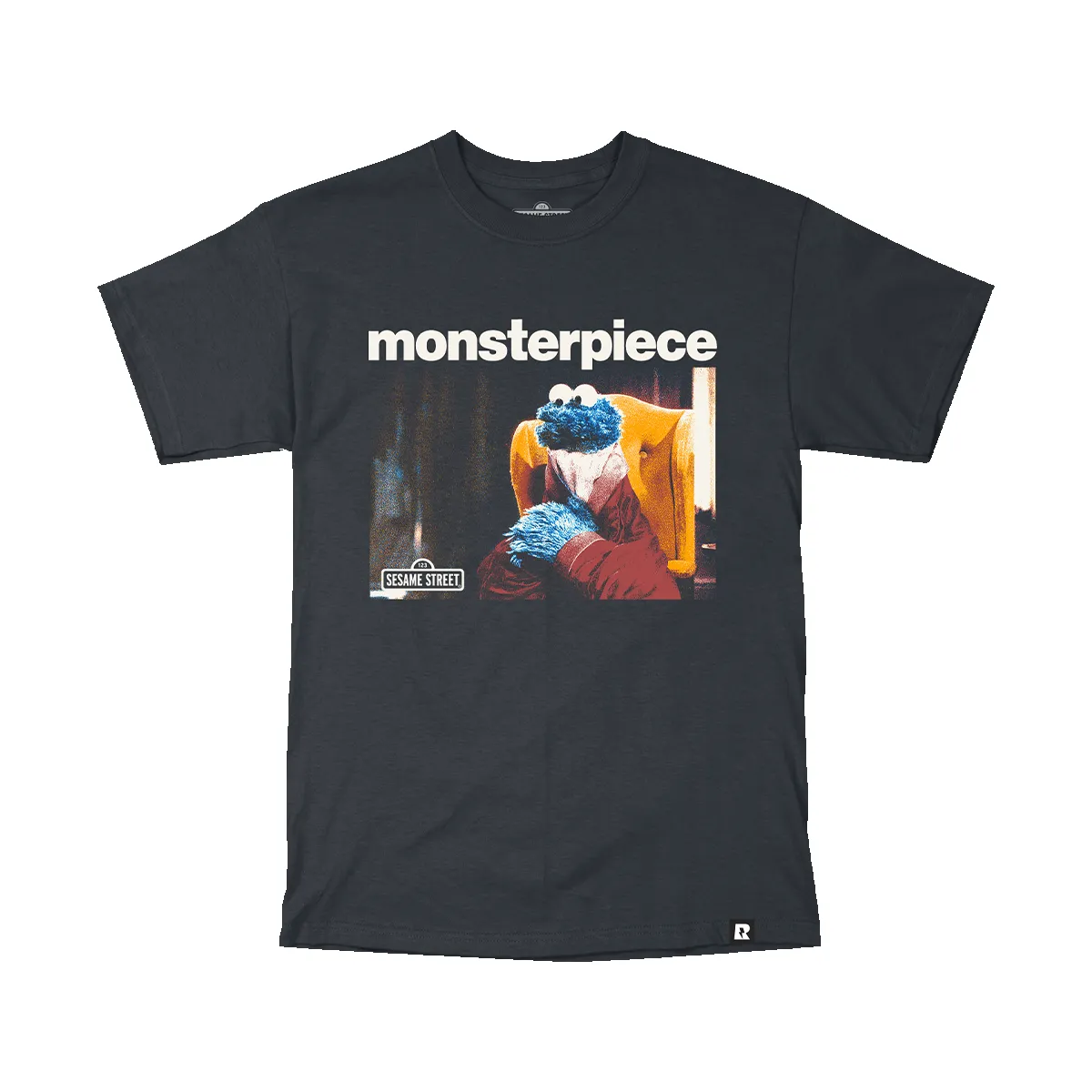 Sesame Street Monsterpiece T-Shirt - Black sold by RetroKid