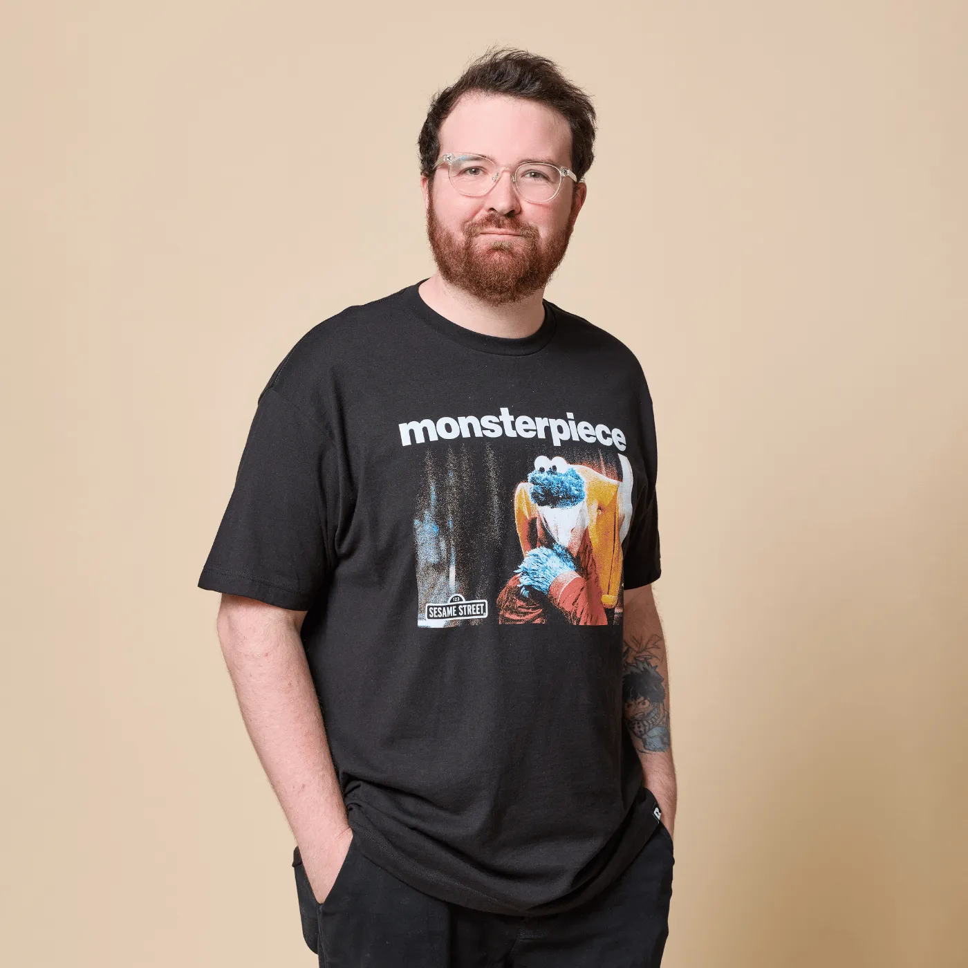 Sesame Street Monsterpiece T-Shirt - Black sold by RetroKid product image thumbnail 4