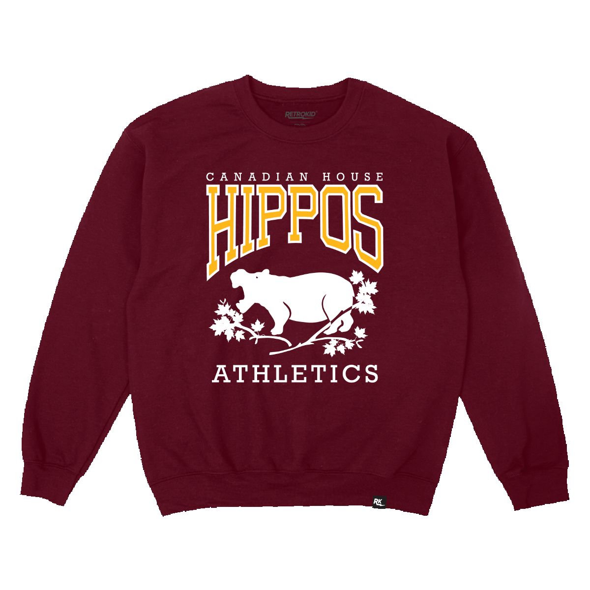 Retrokid Originals House Hippo Crew - Maroon sold by RetroKid