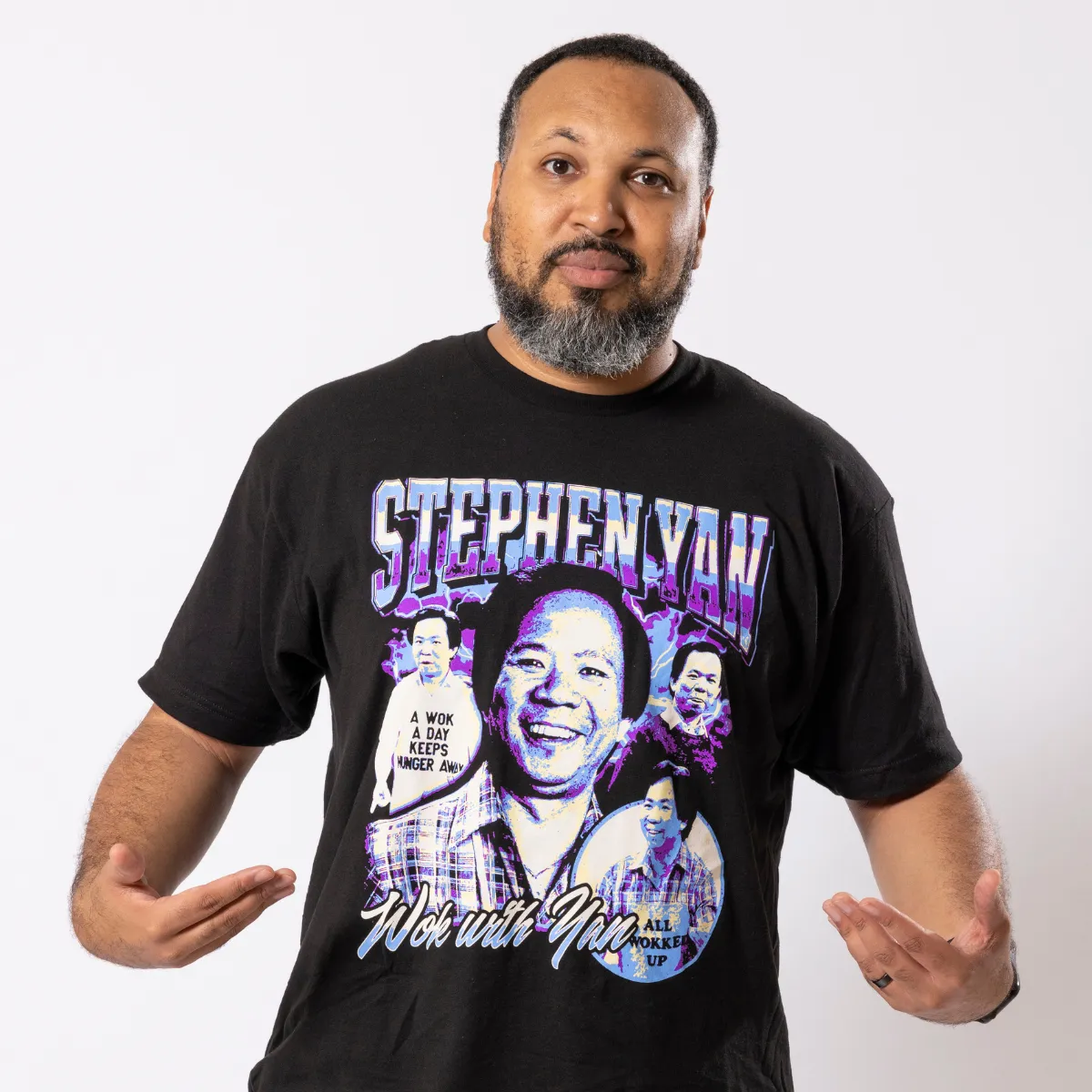 Wok With Yan Hard Wok T-Shirt - Black sold by RetroKid product image thumbnail 4