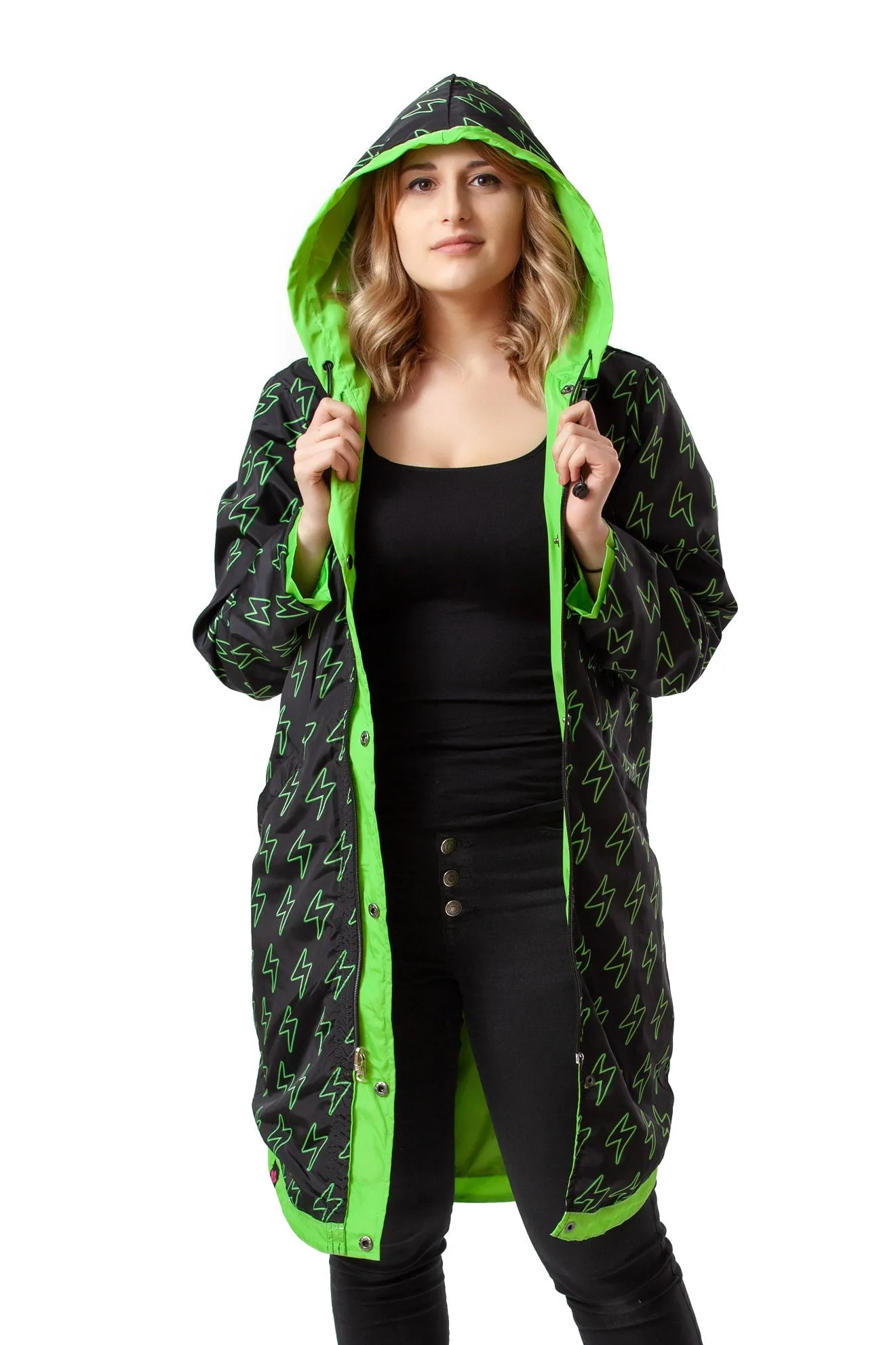 "STORM" rain coat (green) sold by Pink City product image thumbnail 5