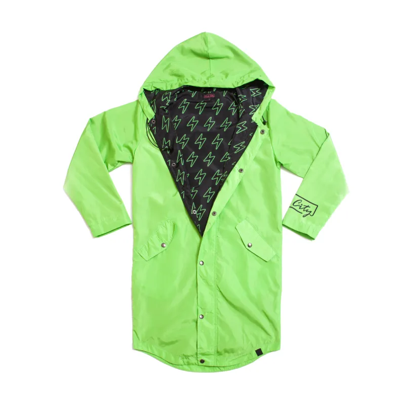 "STORM" rain coat (green) sold by Pink City