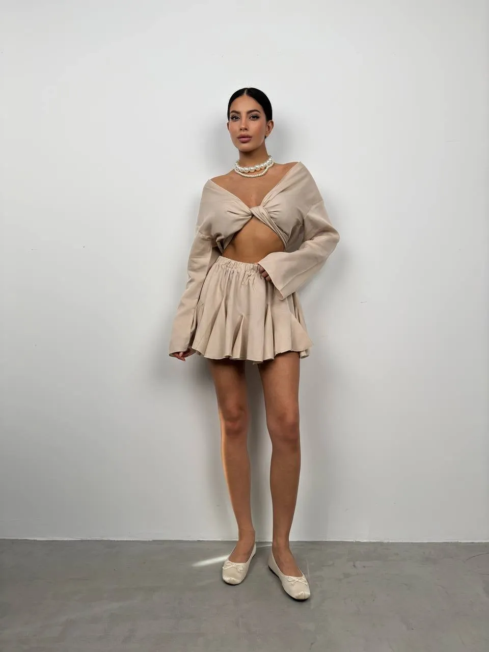 *PRE-ORDER* Debora Boat Neck Crop Top In Stone sold by Vivichi product image thumbnail 4