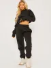 Jullie Oversized Plain Sweatshirt & Jogger Fleeced Co-ord In Black sold by Vivichi